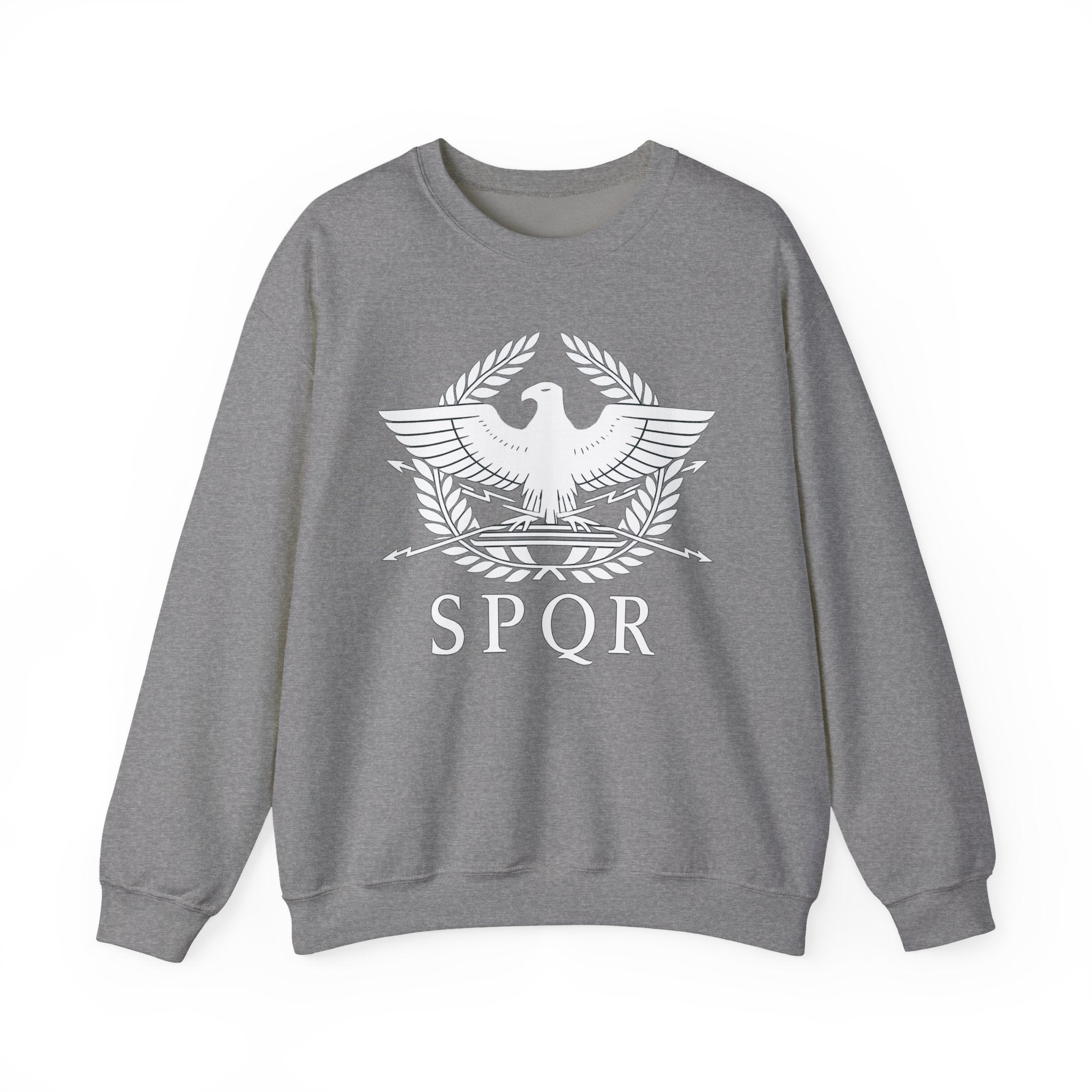 SPQR Roman Eagle White Design Crewneck Sweatshirt
