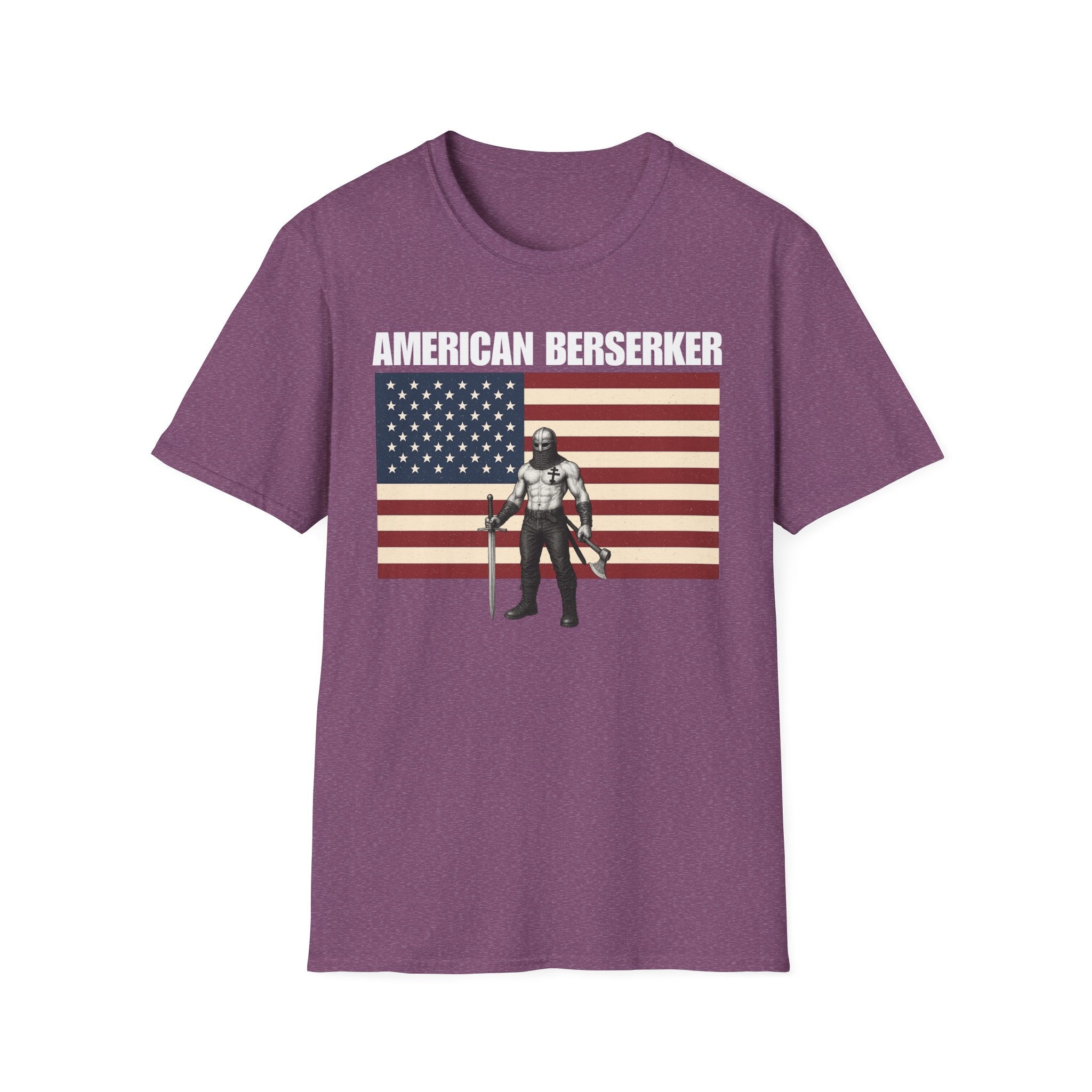 Bold American Berserker Graphic Softstyle Cotton T-Shirt
