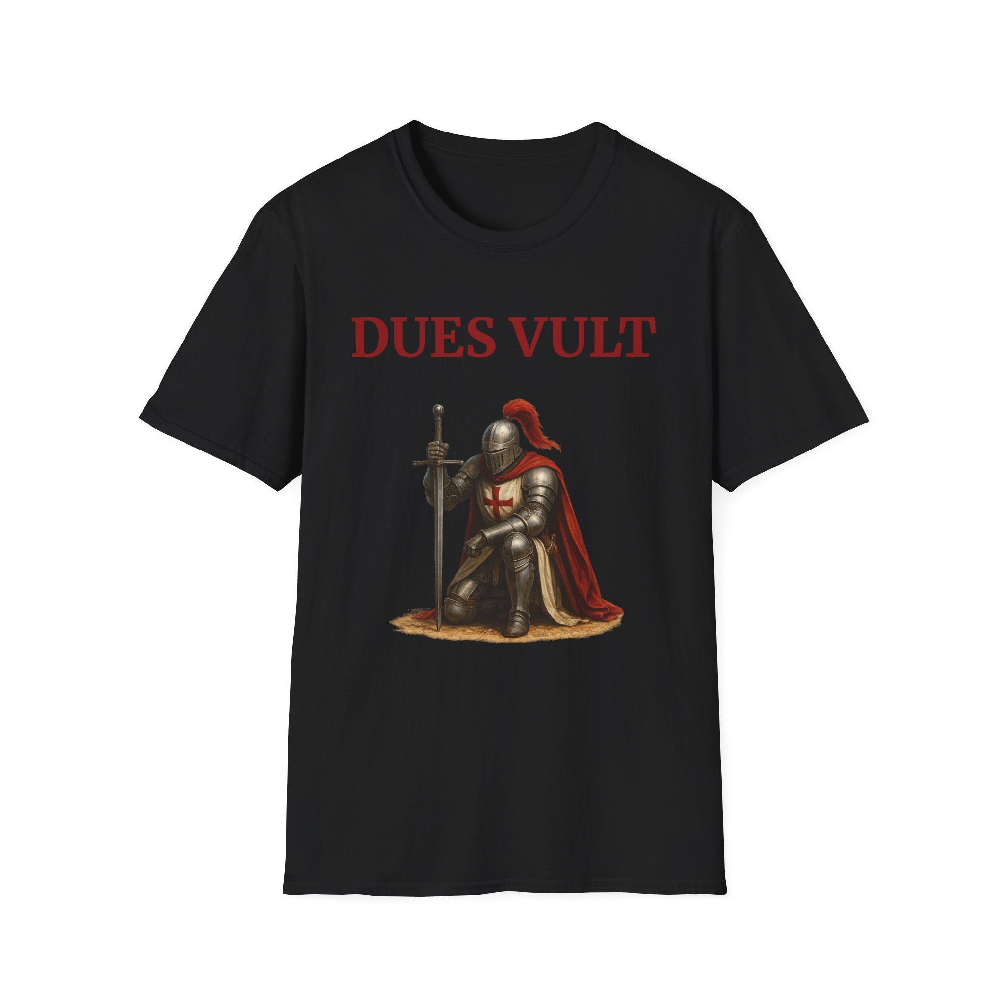 Inspirational Dues Vult Crusader T-Shirt for Knights