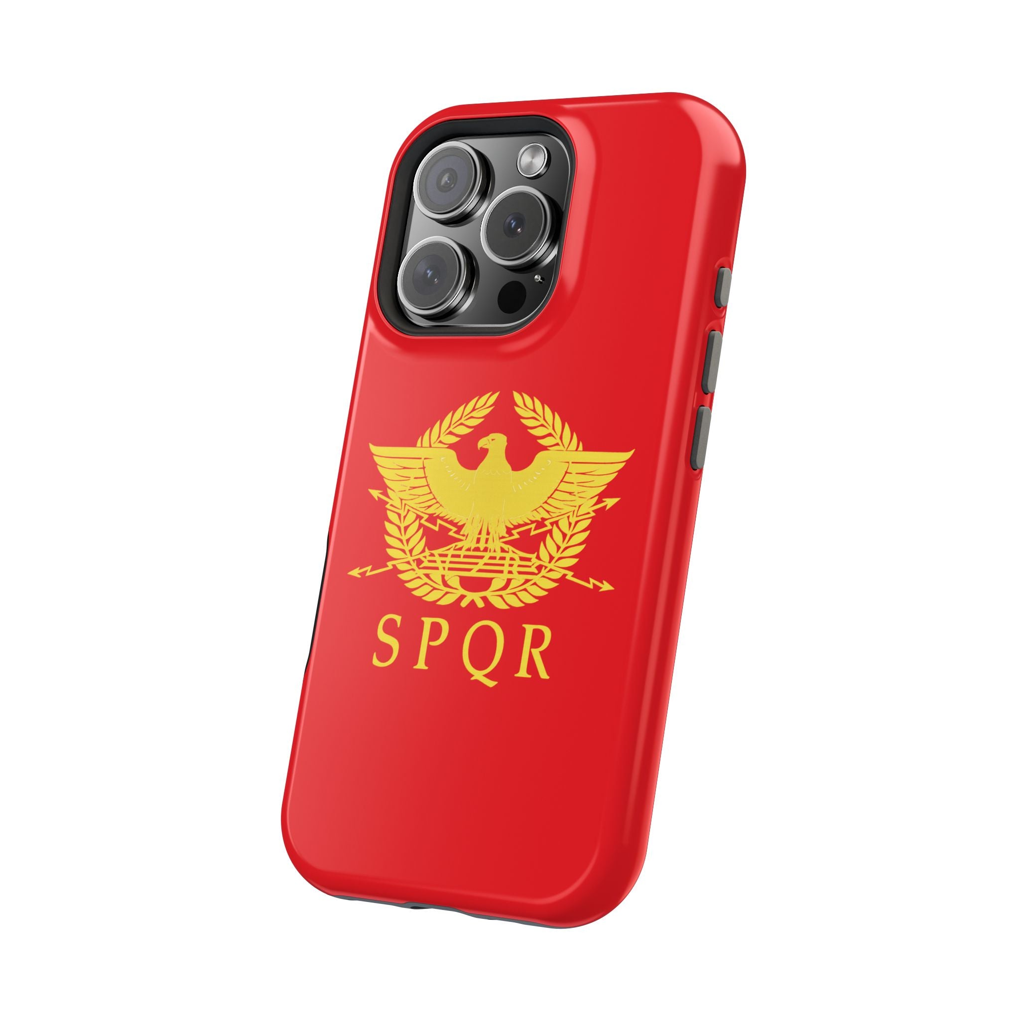 SPQR Gold Roman Eagle Symbol Red Magnetic Impact-Resistant Cases