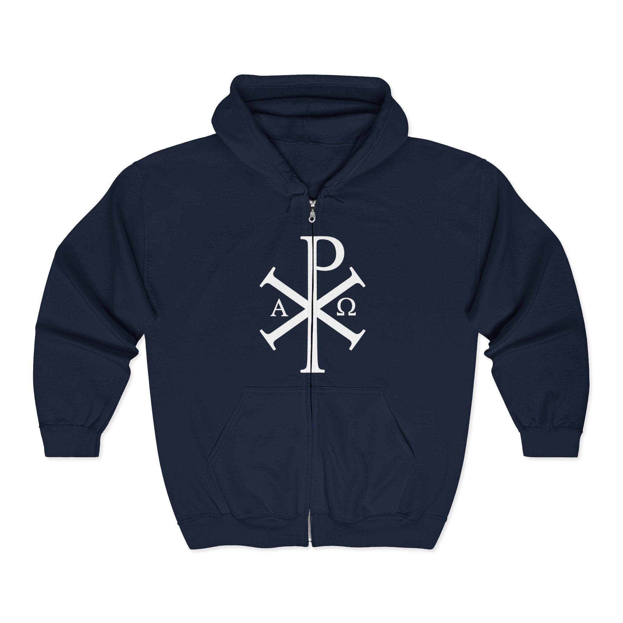Pi Chi Rho White Design Graphic Zip Up Hoodie