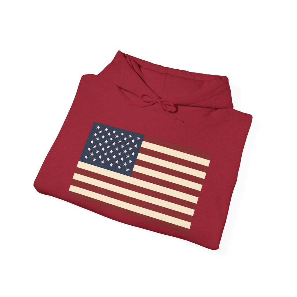 American Flag Pull Over Hoodie Sweatshirt