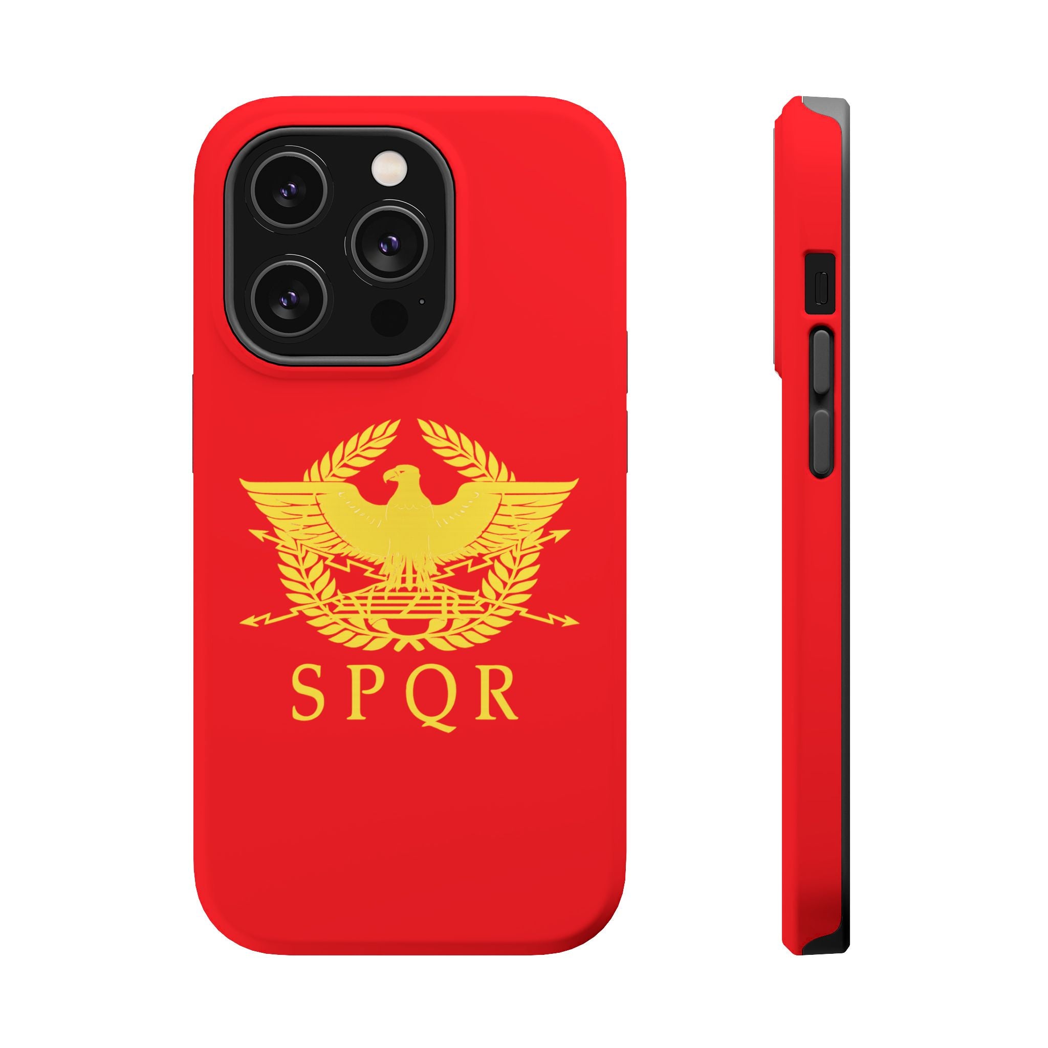 SPQR Gold Roman Eagle Symbol Red Magnetic Impact-Resistant Cases