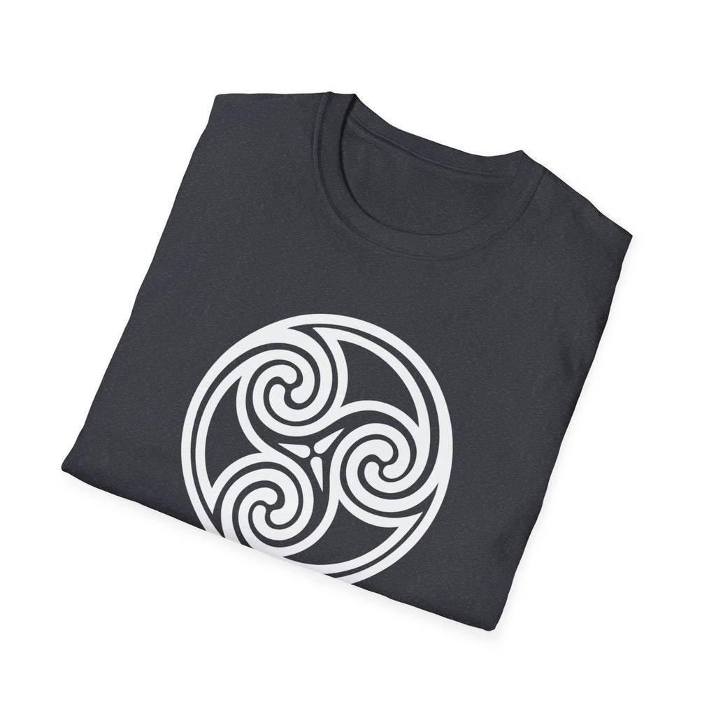 Triskele Trinity Symbol White Design Softstyle T-Shirt
