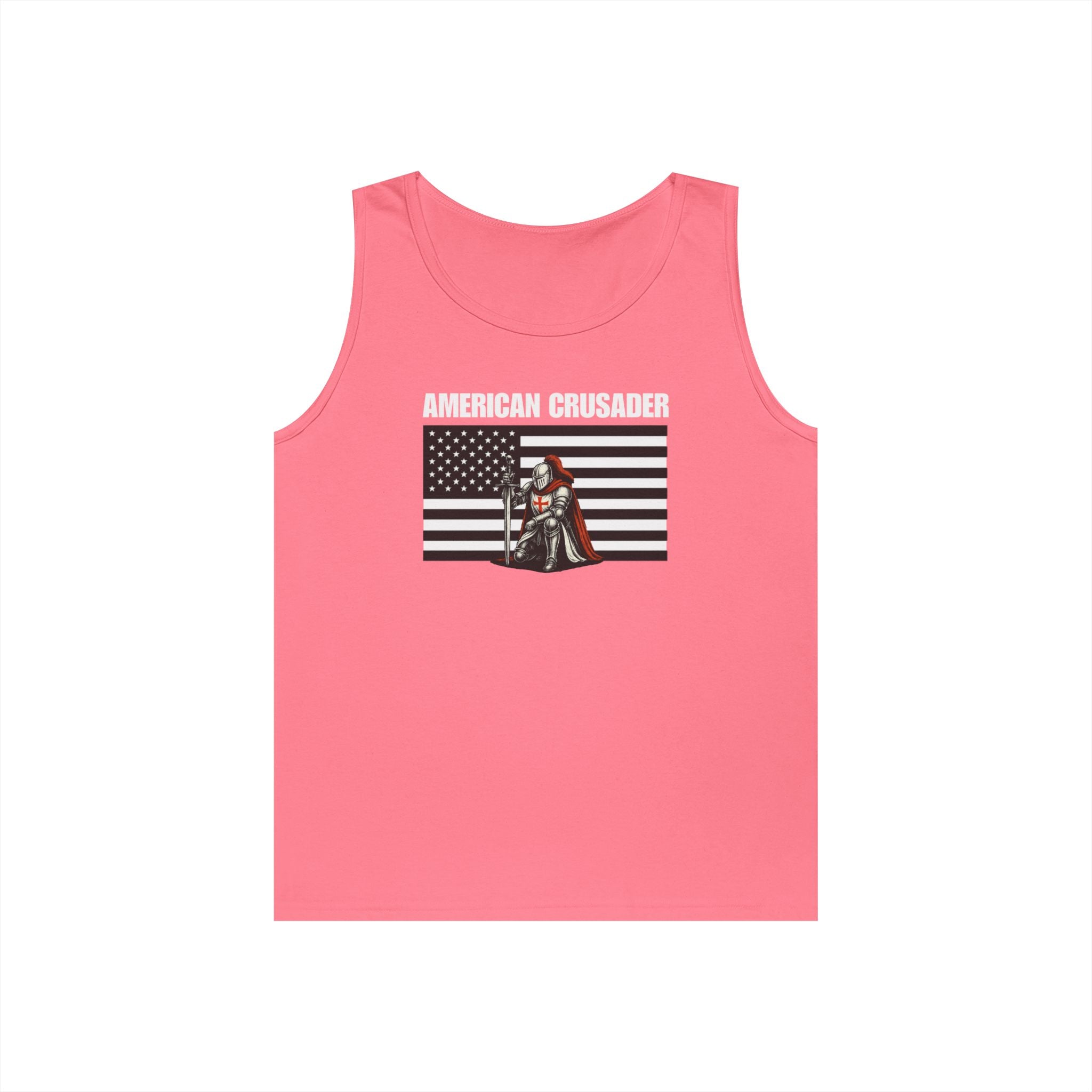 American Crusader Black and White Alt Design Heavy Cotton Tank Top