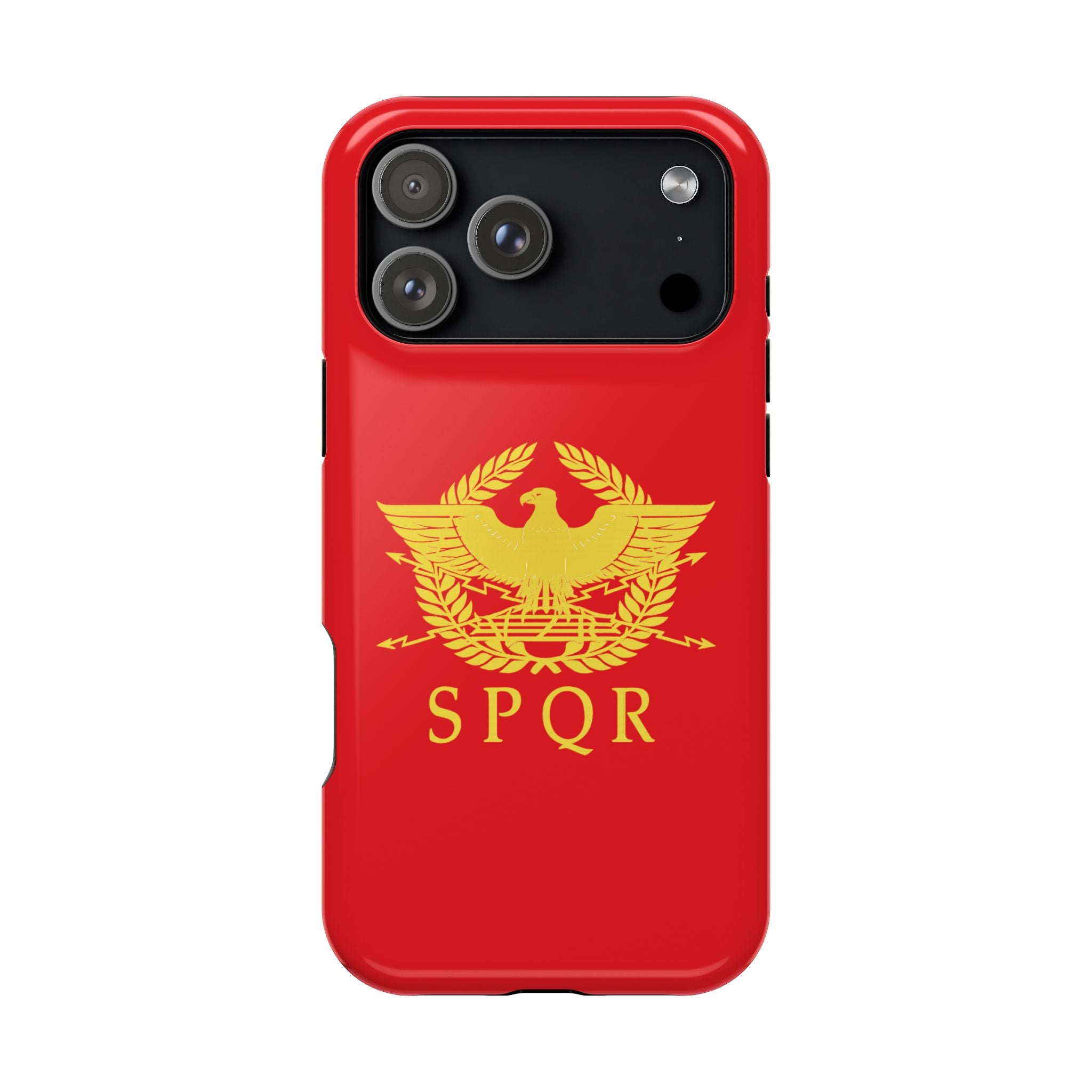 SPQR Gold Roman Eagle Symbol Red Magnetic Impact-Resistant Cases