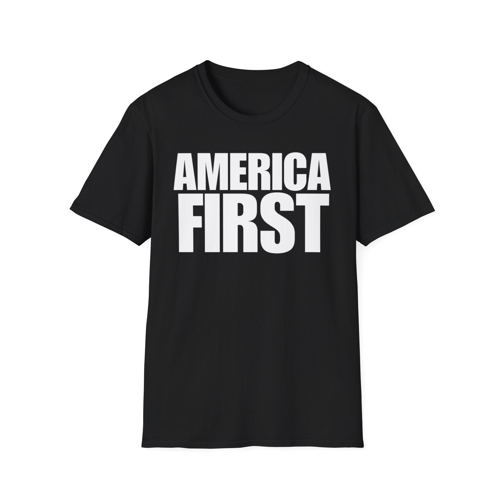 America First (Text Only) Unisex Softstyle T-Shirt