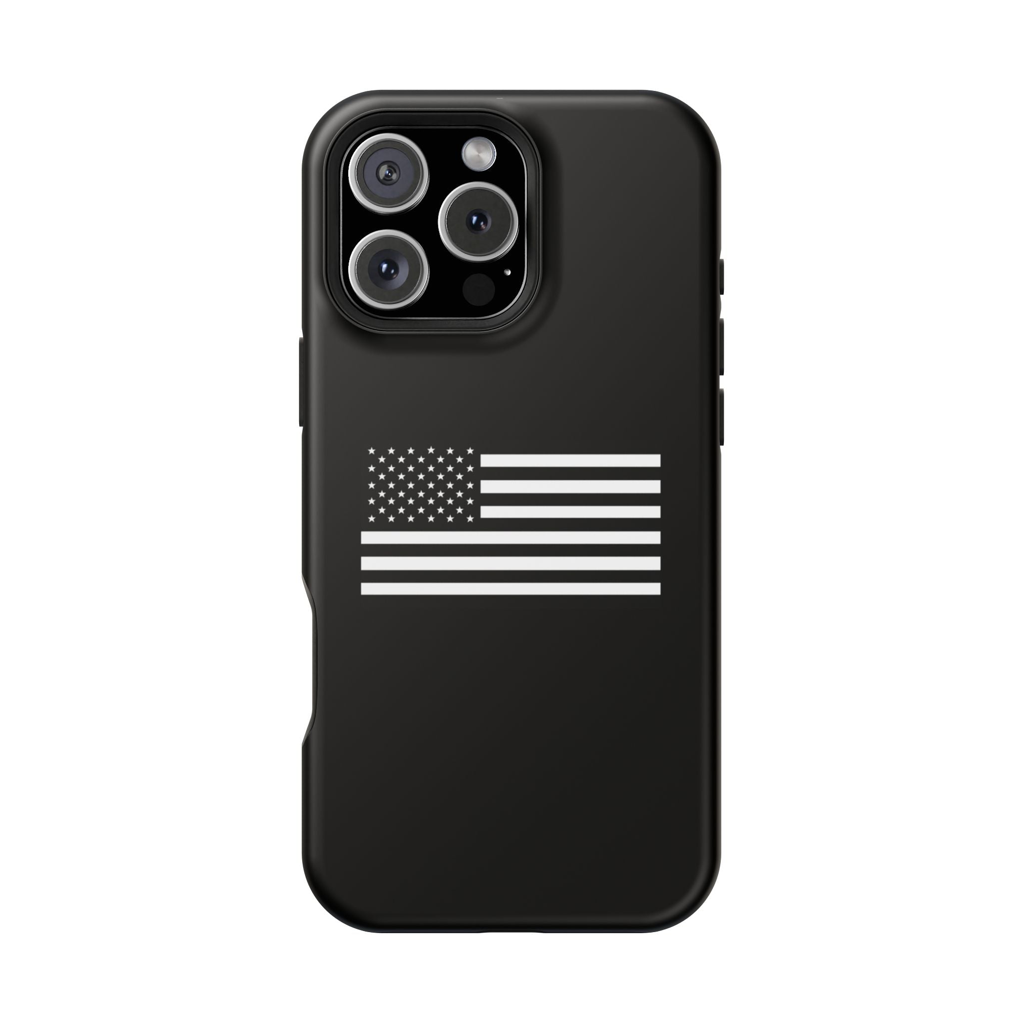 Black and White American Flag Magnetic Impact-Resistant Cases