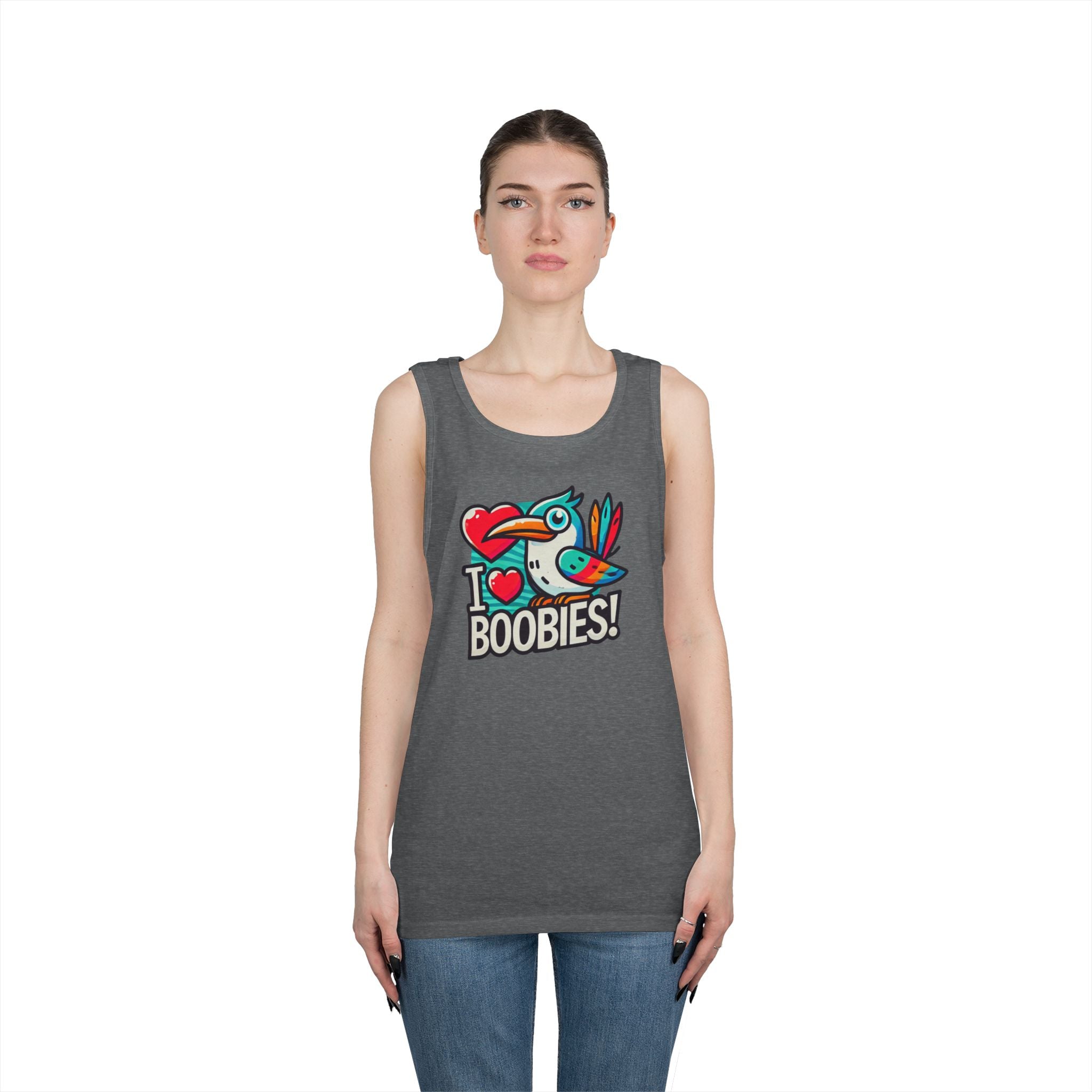 Funny 'I Love Boobies!' Boobie Bird Unisex Heavy Cotton Tank Top