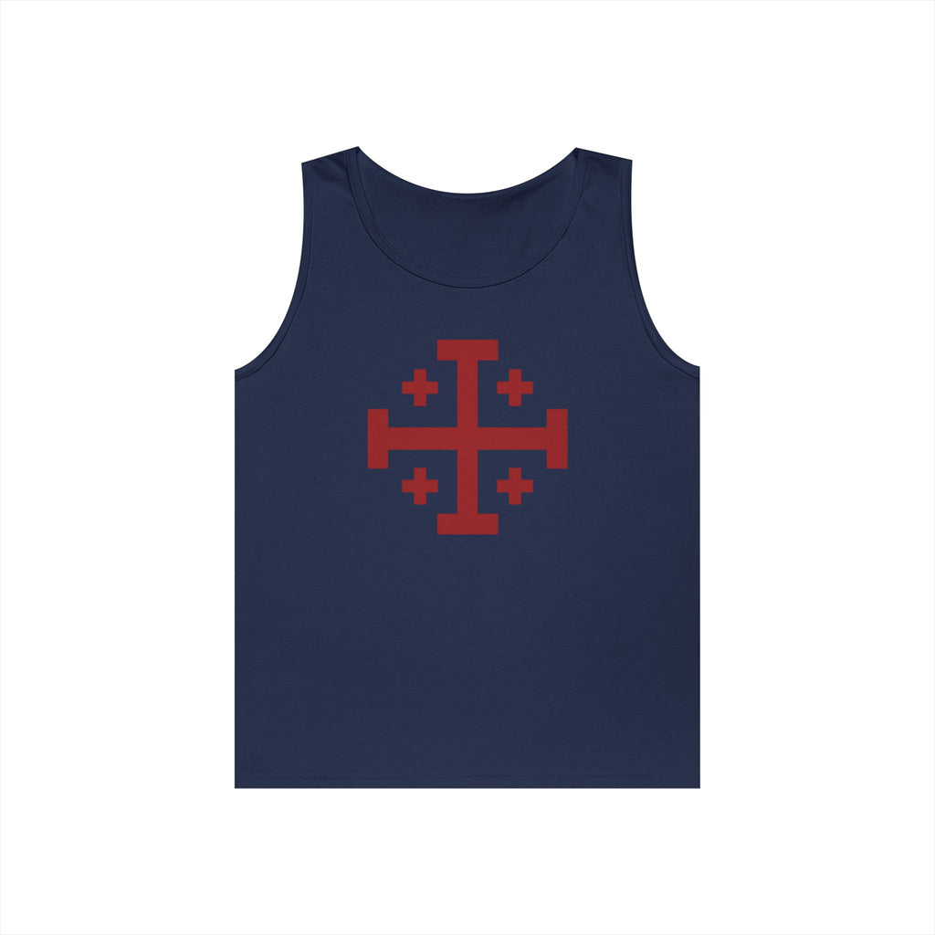 Cross of Jerusalem Red Design Heavy Cotton Tank Top