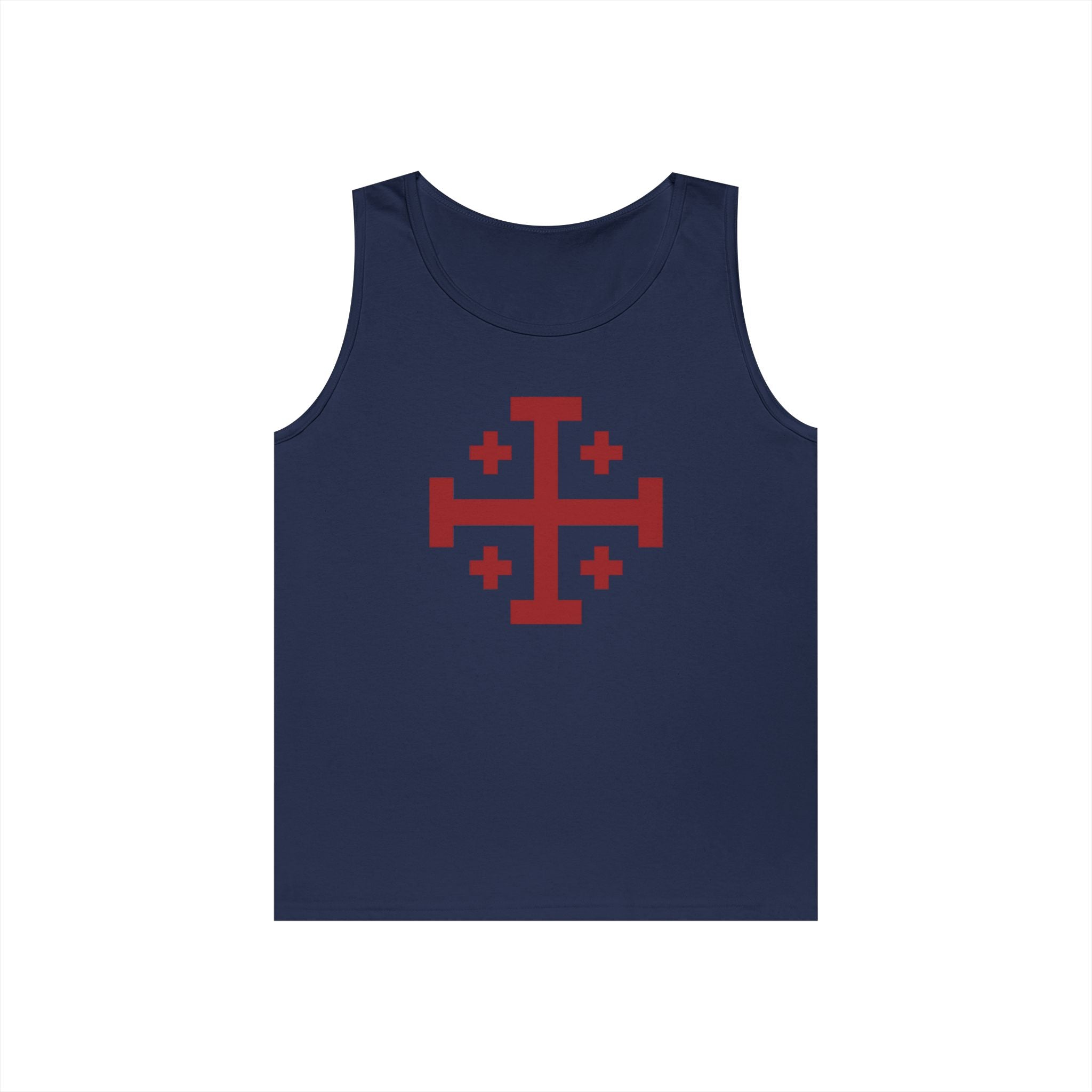 Cross of Jerusalem Red Design Heavy Cotton Tank Top