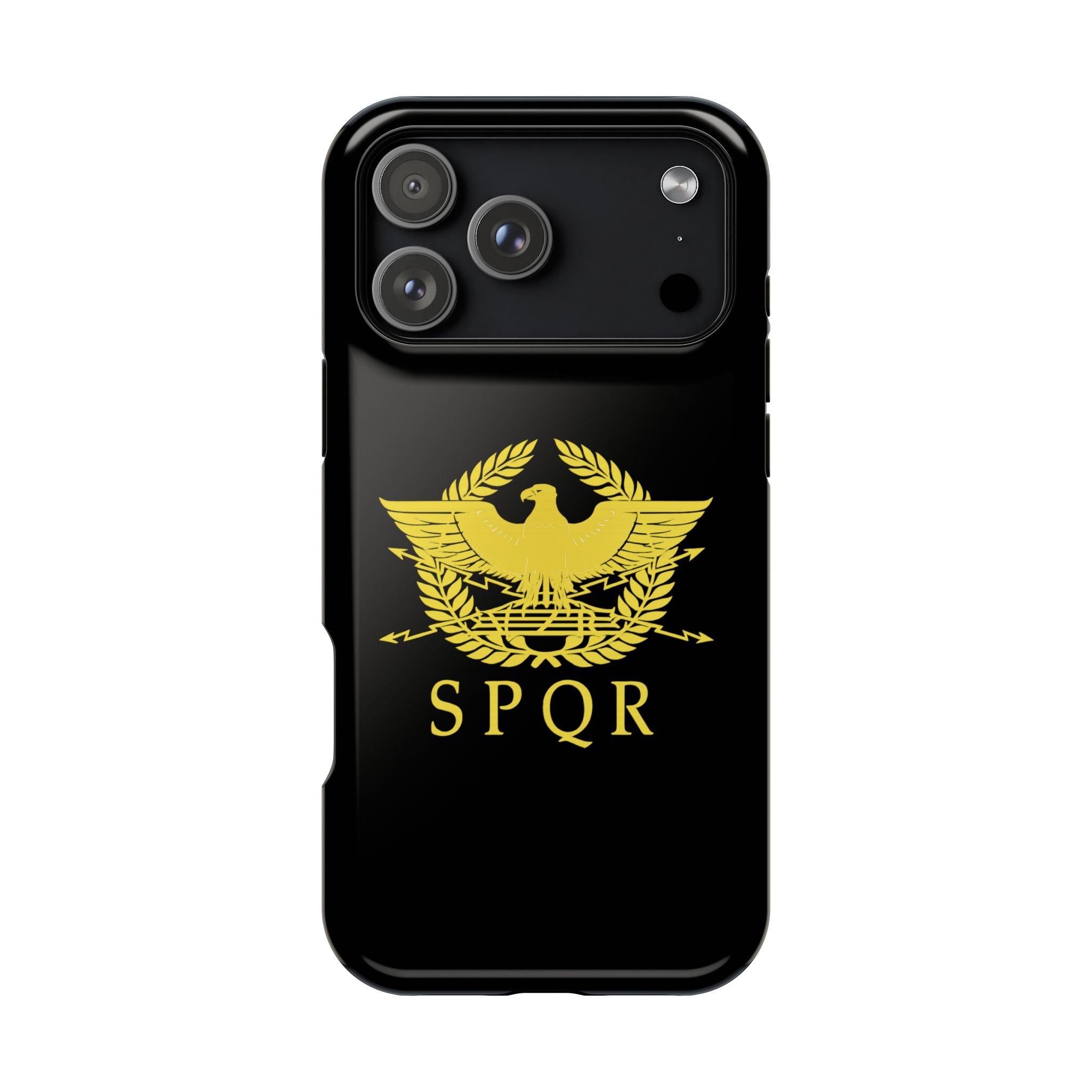 SPQR Gold Roman Eagle Symbol Black iPhone Magnetic Impact-Resistant Cases