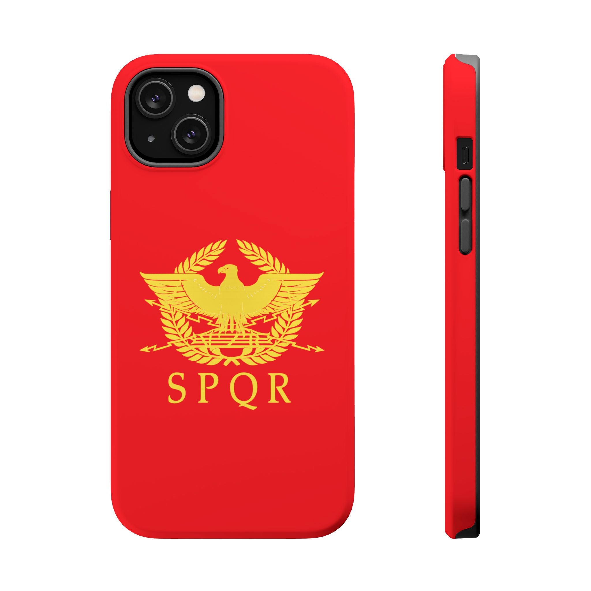 SPQR Gold Roman Eagle Symbol Red Magnetic Impact-Resistant Cases