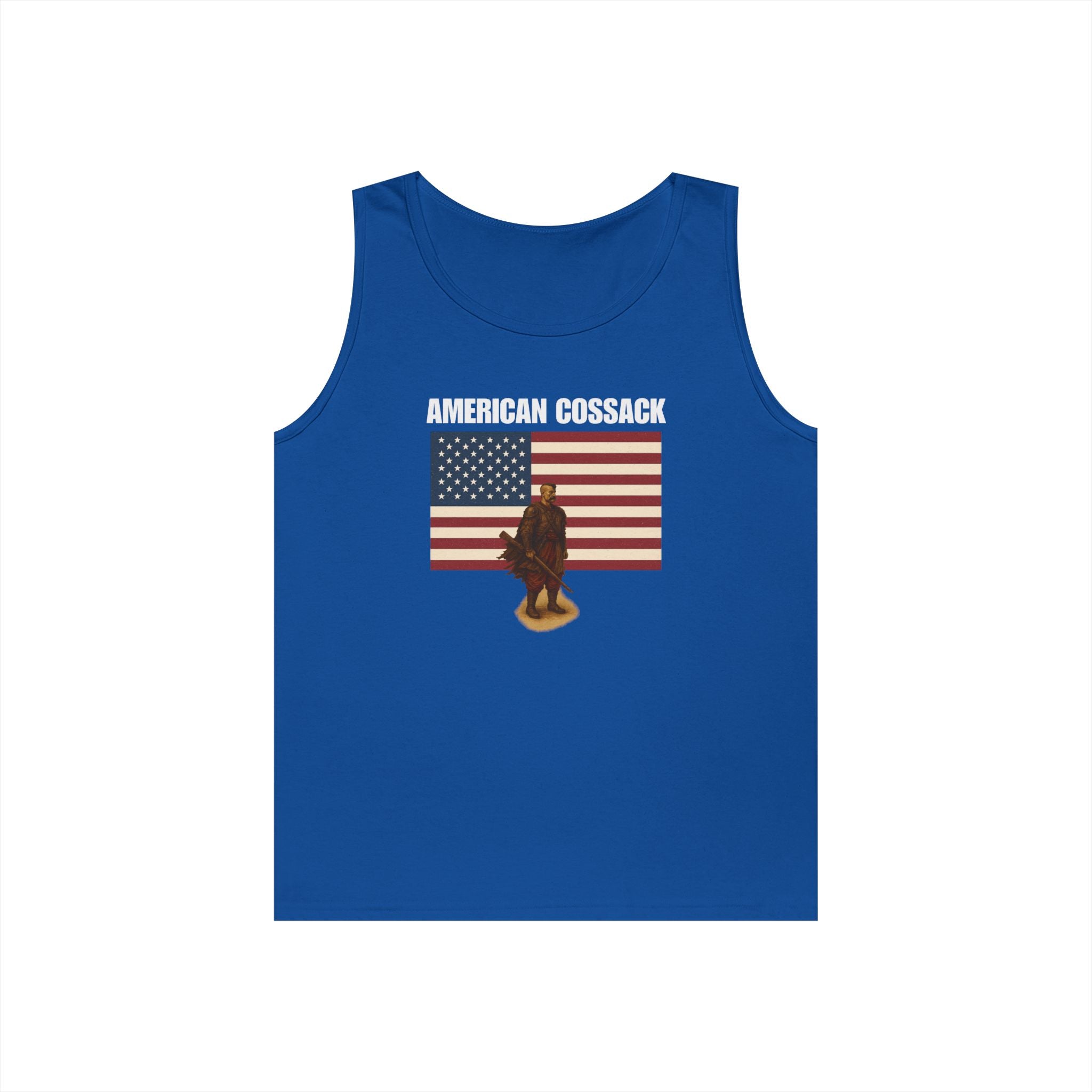 Patriotic American Cossack Heavy Cotton Tank Top