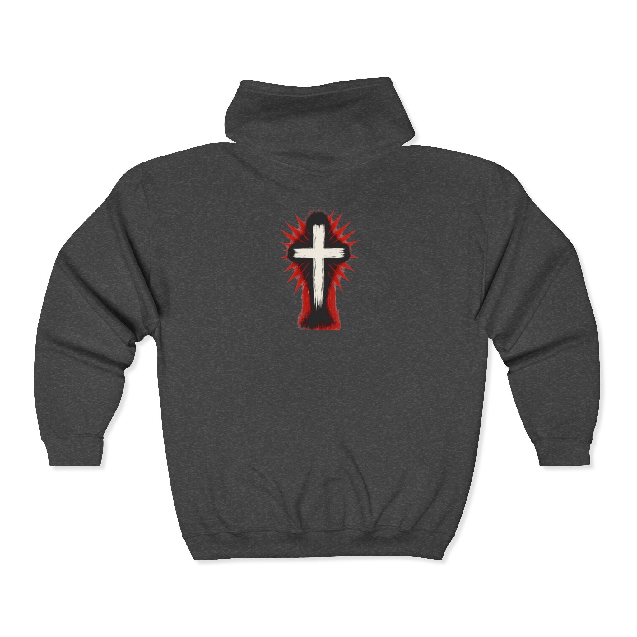 Front and Back Christ is King Zip-Up Hoodie, Christ is King Design Sweatshirt