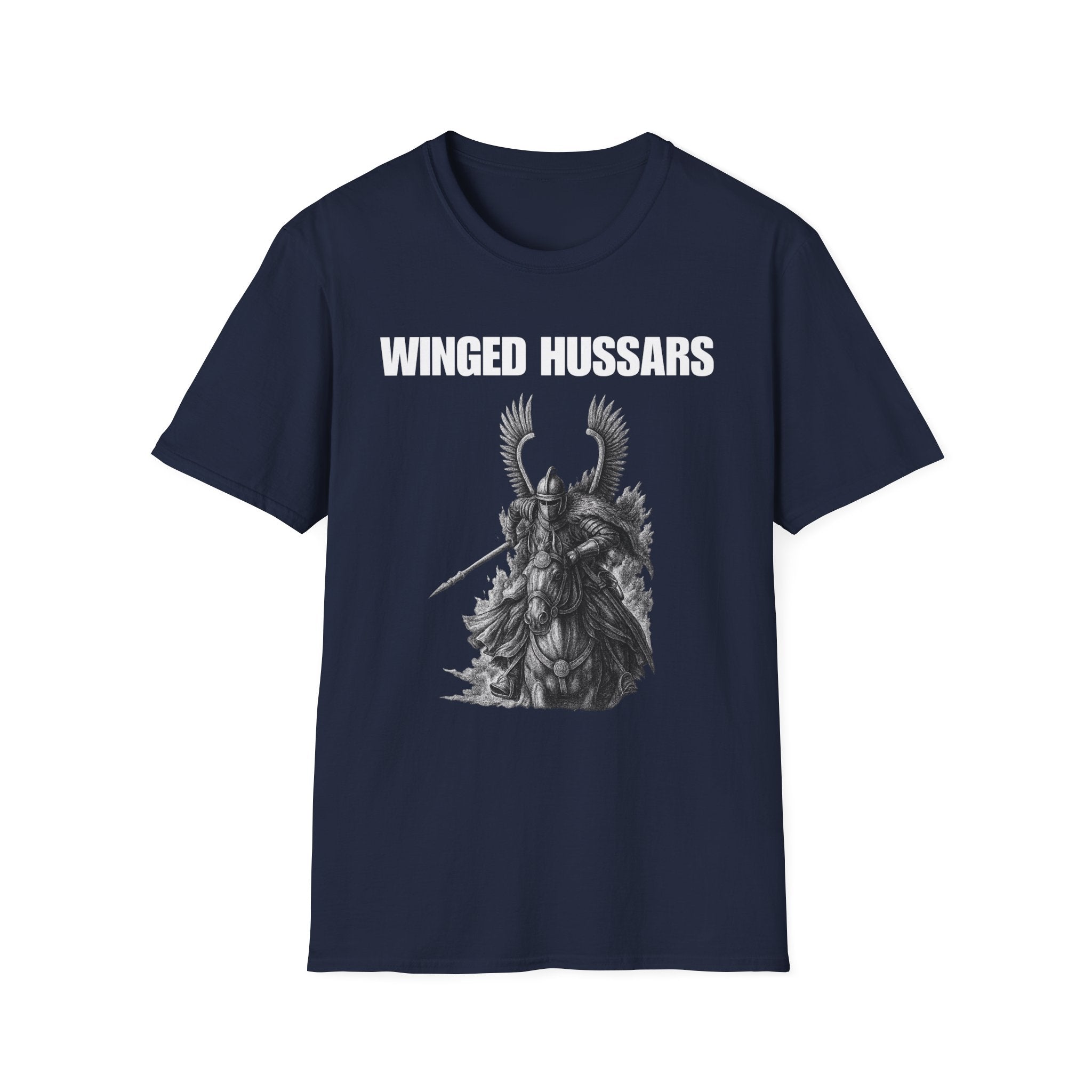 Winged Hussar White Design Softstyle Cotton T-Shirt