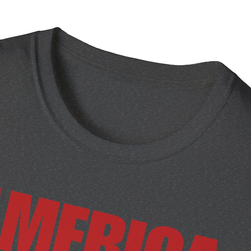 America First Red Design Softstyle Cotton Shirt T-Shirt