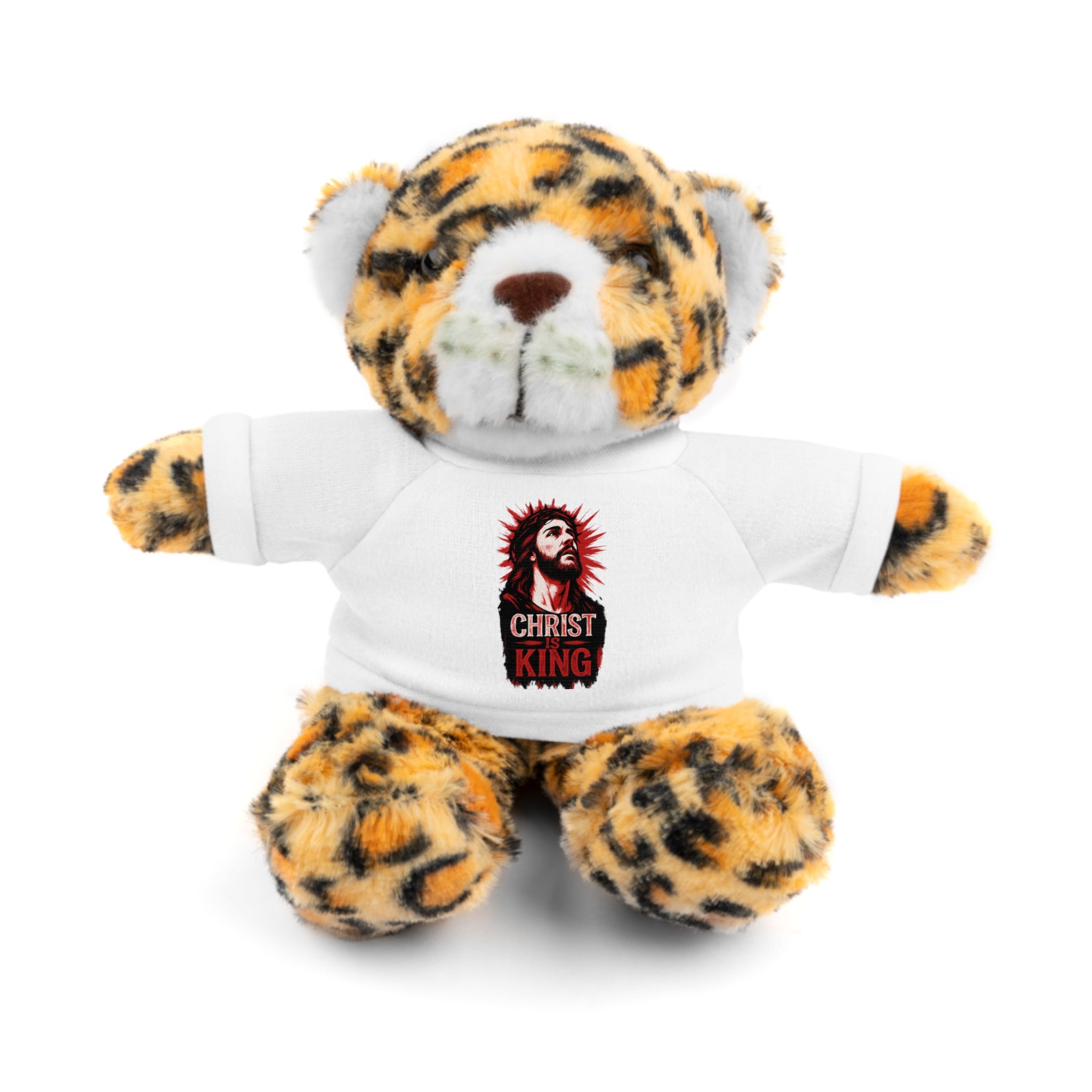 Christ is King Cute Stuffed Animal Tee Bear, Plush Bear with Shirt
