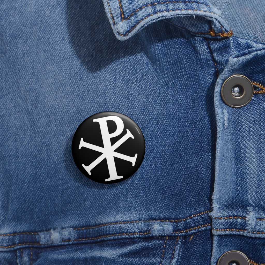 White Pi Chi Rho Custom Religious Pin Buttons
