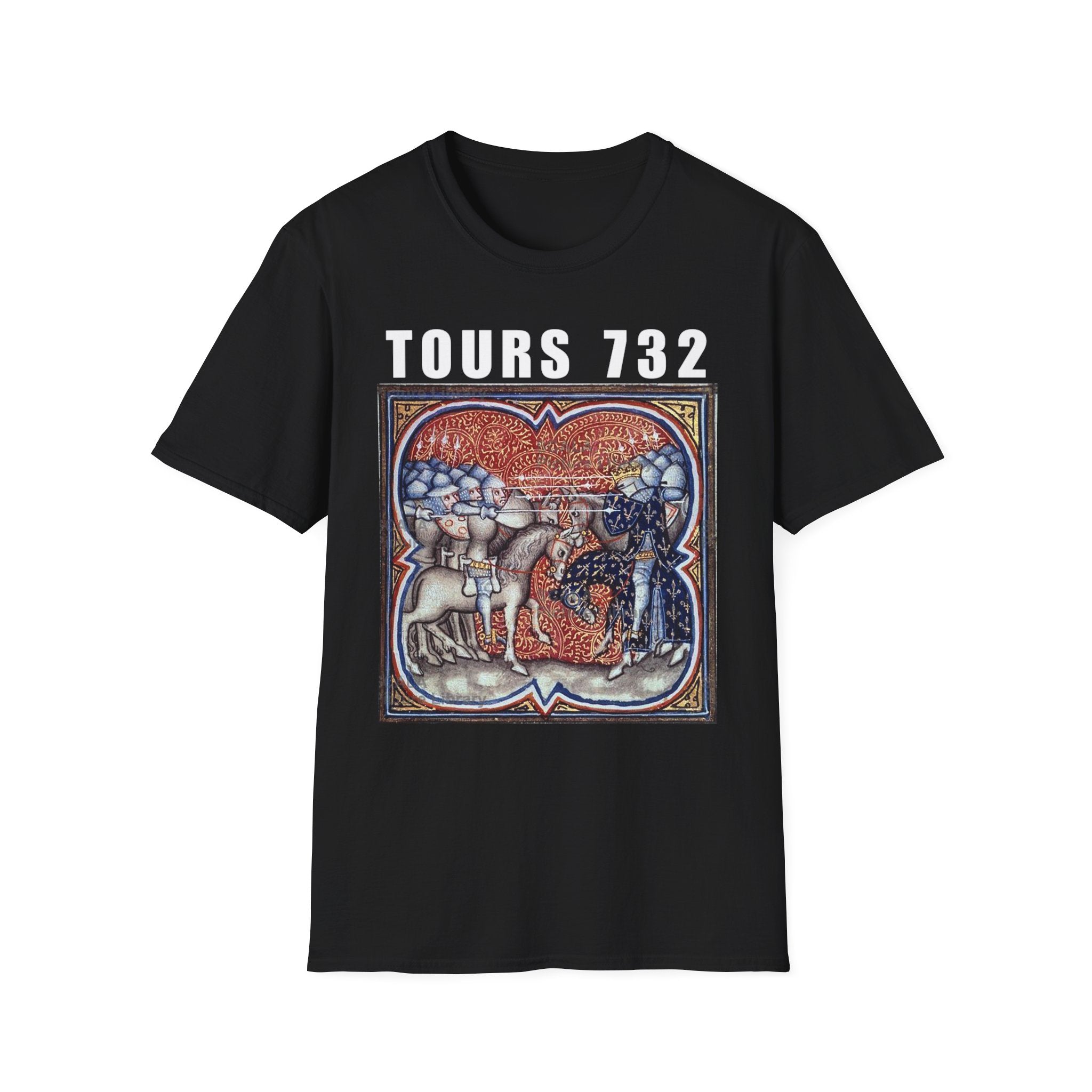 Battle of Tours 732 Graphic Unisex T-Shirt, Medieval Painting Tee