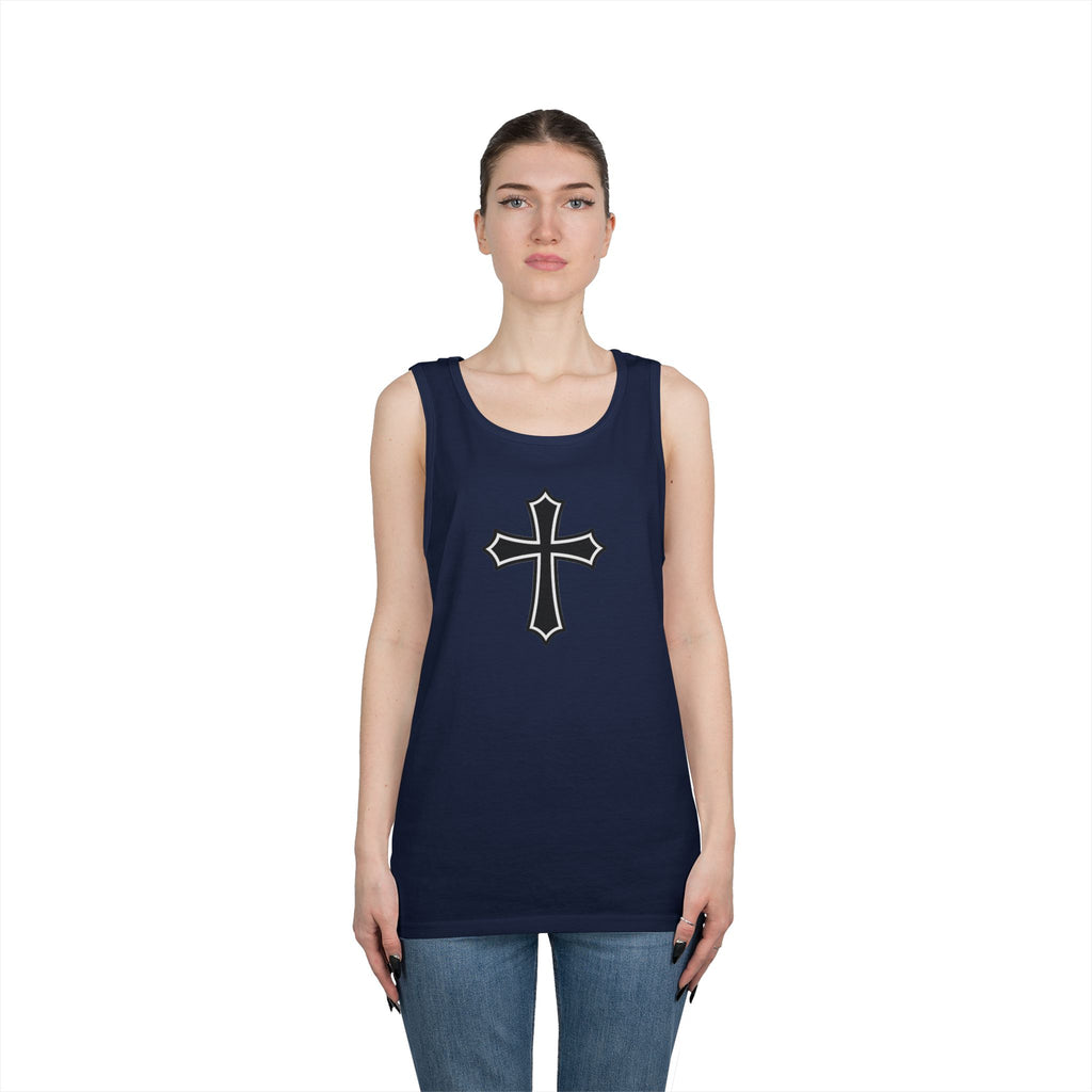 Medieval Style Cross Heavy Cotton Tank Top