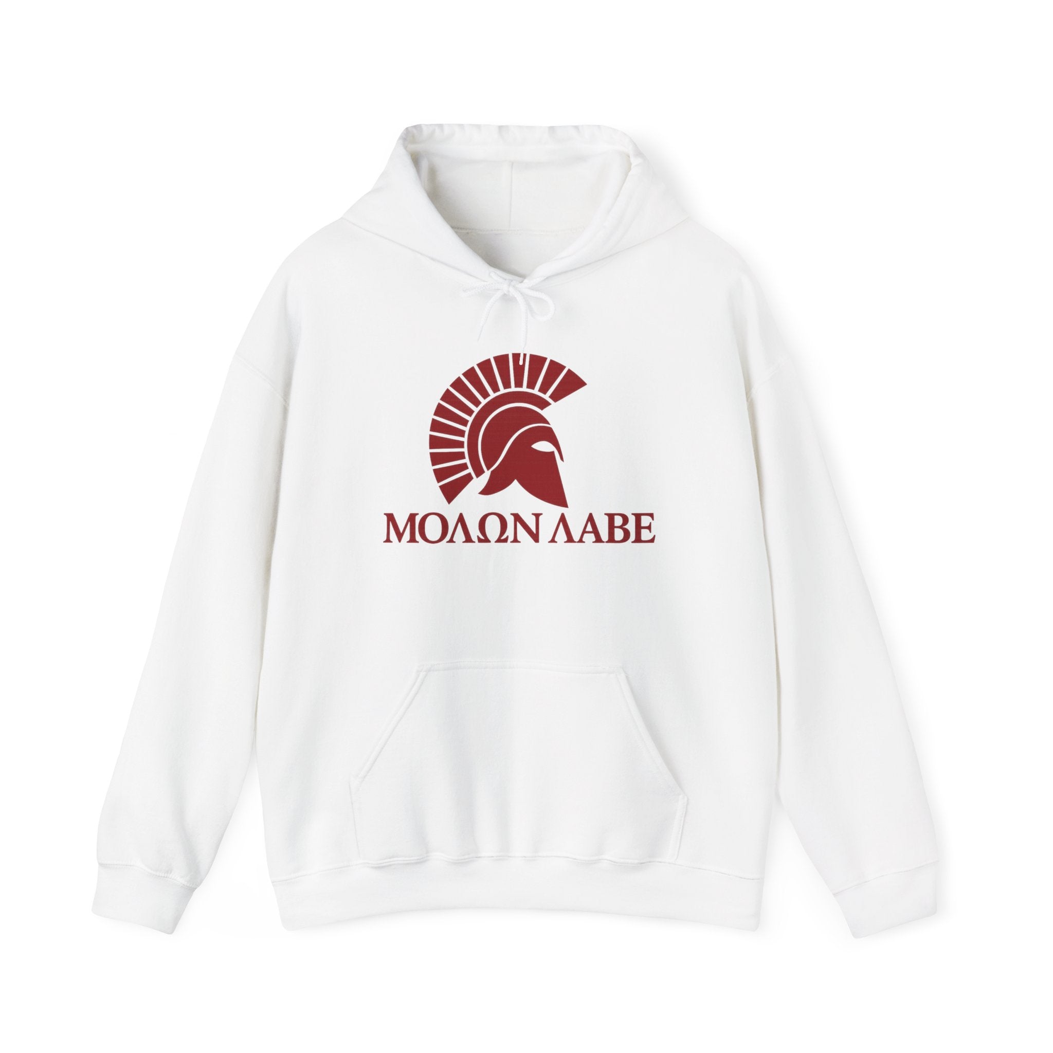 Molon Labe "Come and Take It!" in Greek Red Design Pull Over Hooded Sweatshirt