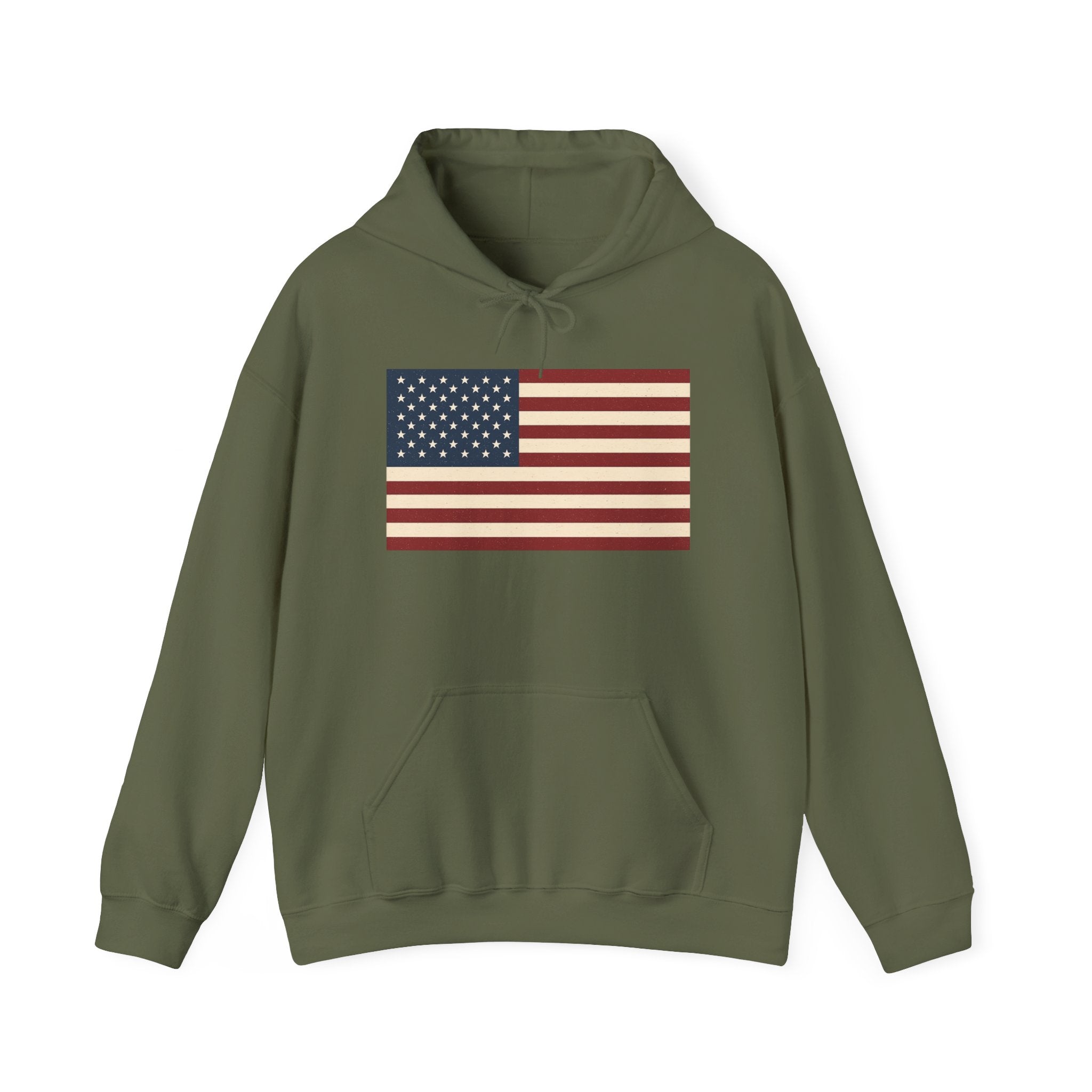American Flag Pull Over Hoodie Sweatshirt