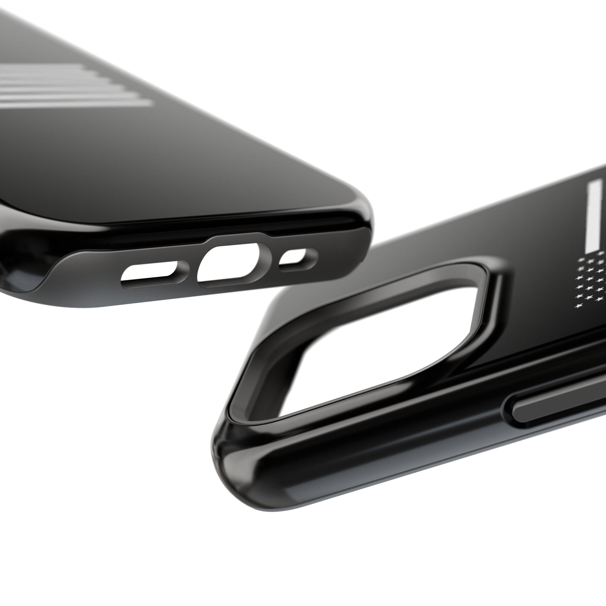 Black and White American Flag Magnetic Impact-Resistant Cases