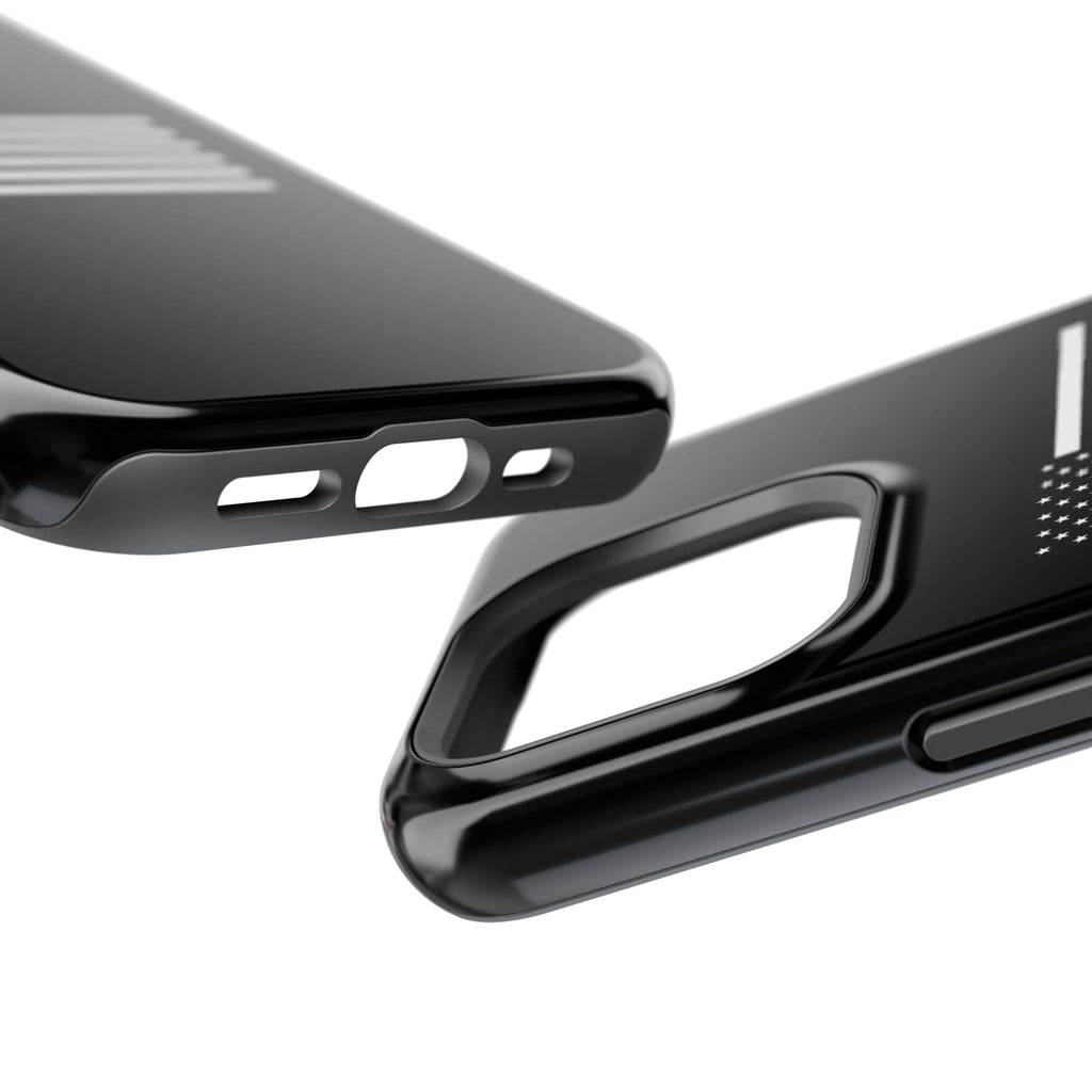 Black and White American Flag Magnetic Impact-Resistant Cases