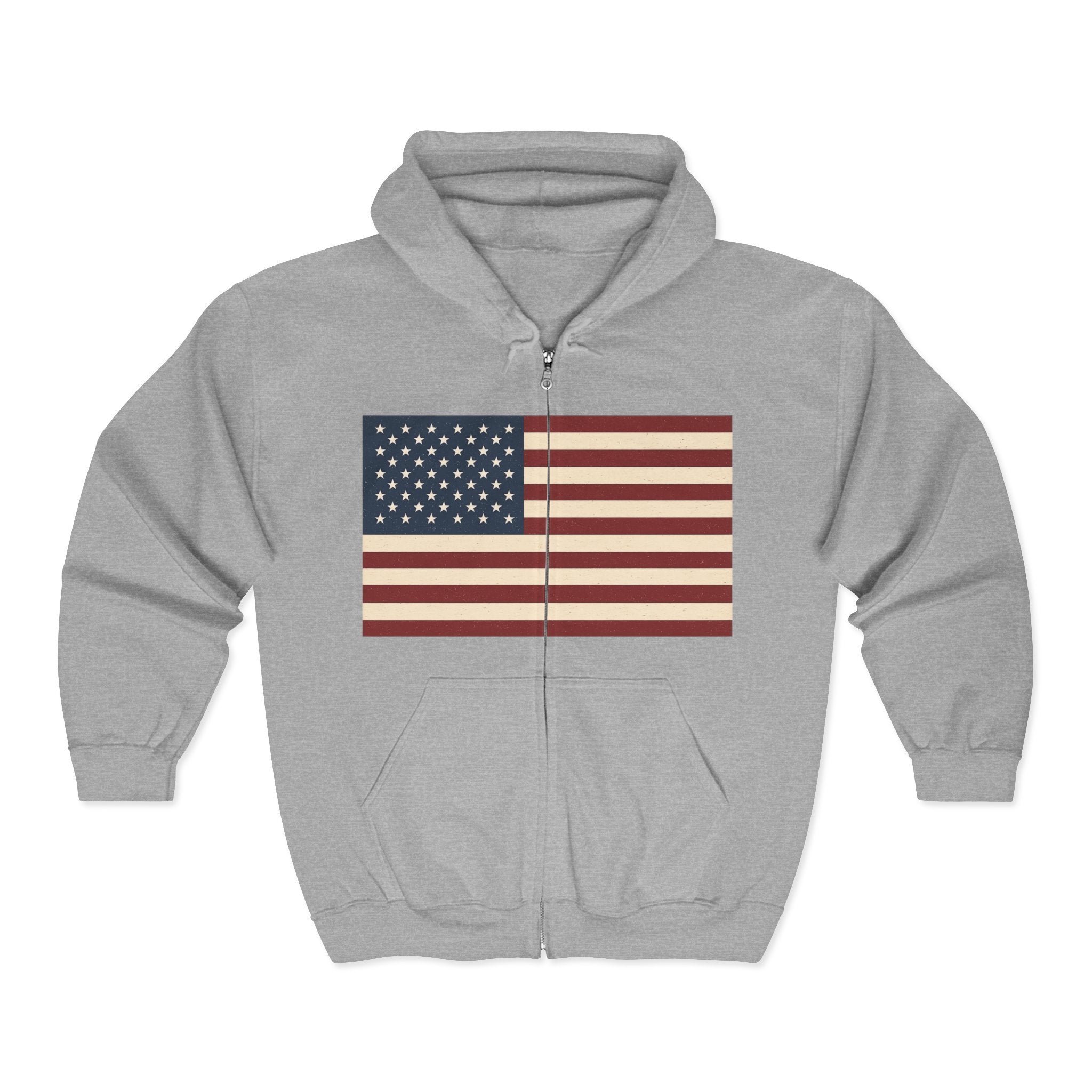 American Flag Graphic Zip Up Hoodie Sweatshirt