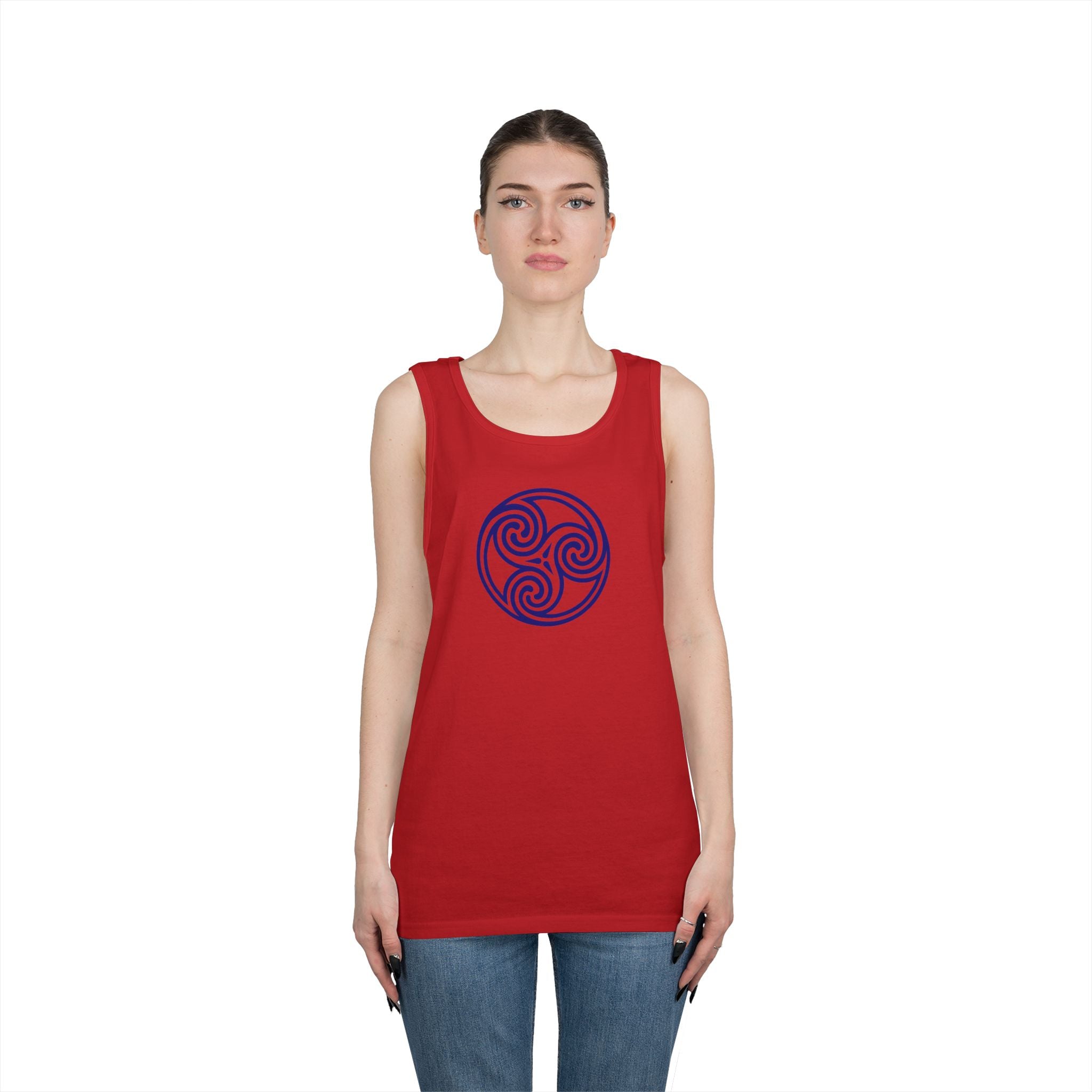 Celtic Spiral Triskele Symbol Blue Unisex Tank Top
