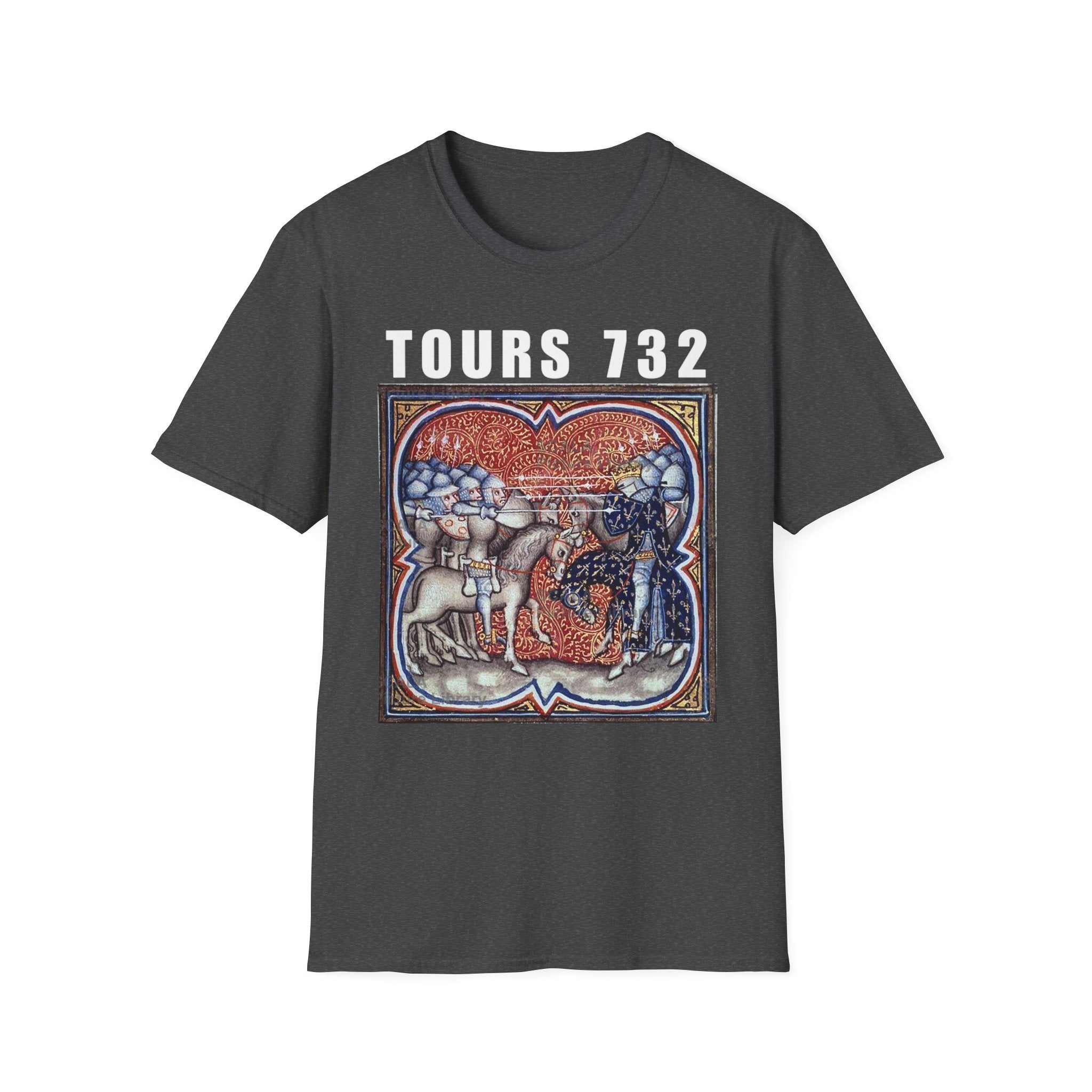 Battle of Tours 732 Graphic Unisex T-Shirt, Medieval Painting Tee