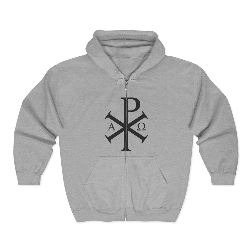 Pi Chi Rho Black Design Graphic Zip Up Hoodie