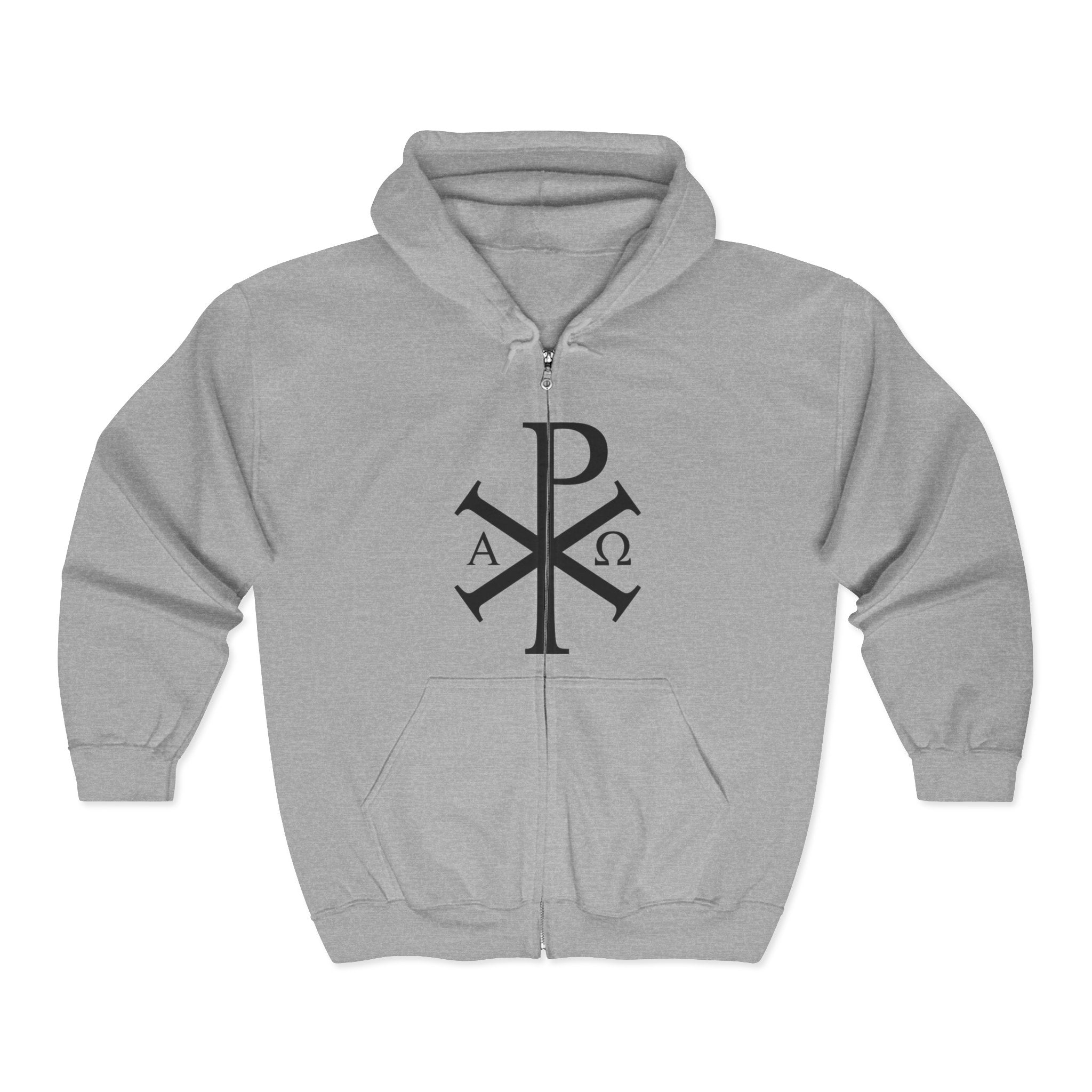 Pi Chi Rho Black Design Graphic Zip Up Hoodie