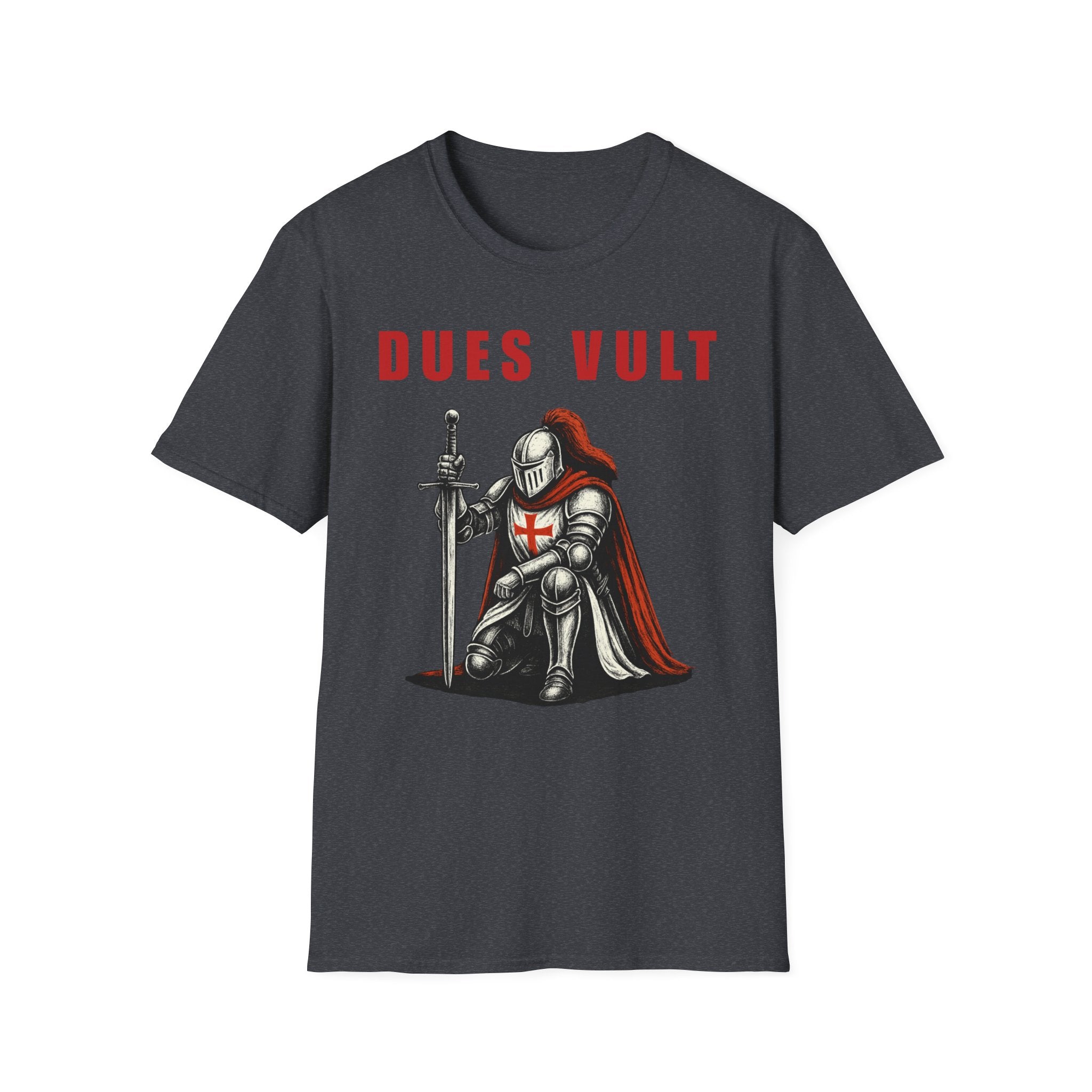 Dues Vult Crusader Knight T-Shirt | Christian Warrior Tee | Faith Shirt