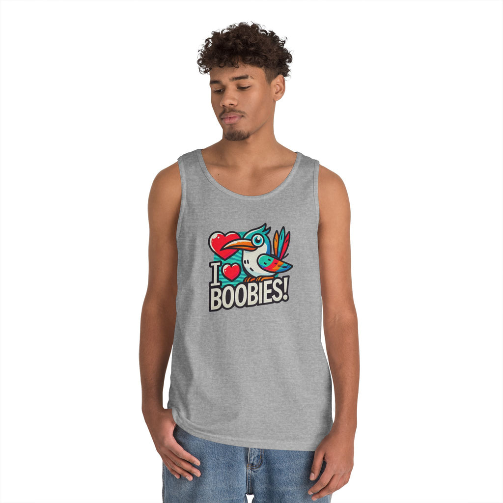 Funny 'I Love Boobies!' Boobie Bird Unisex Heavy Cotton Tank Top