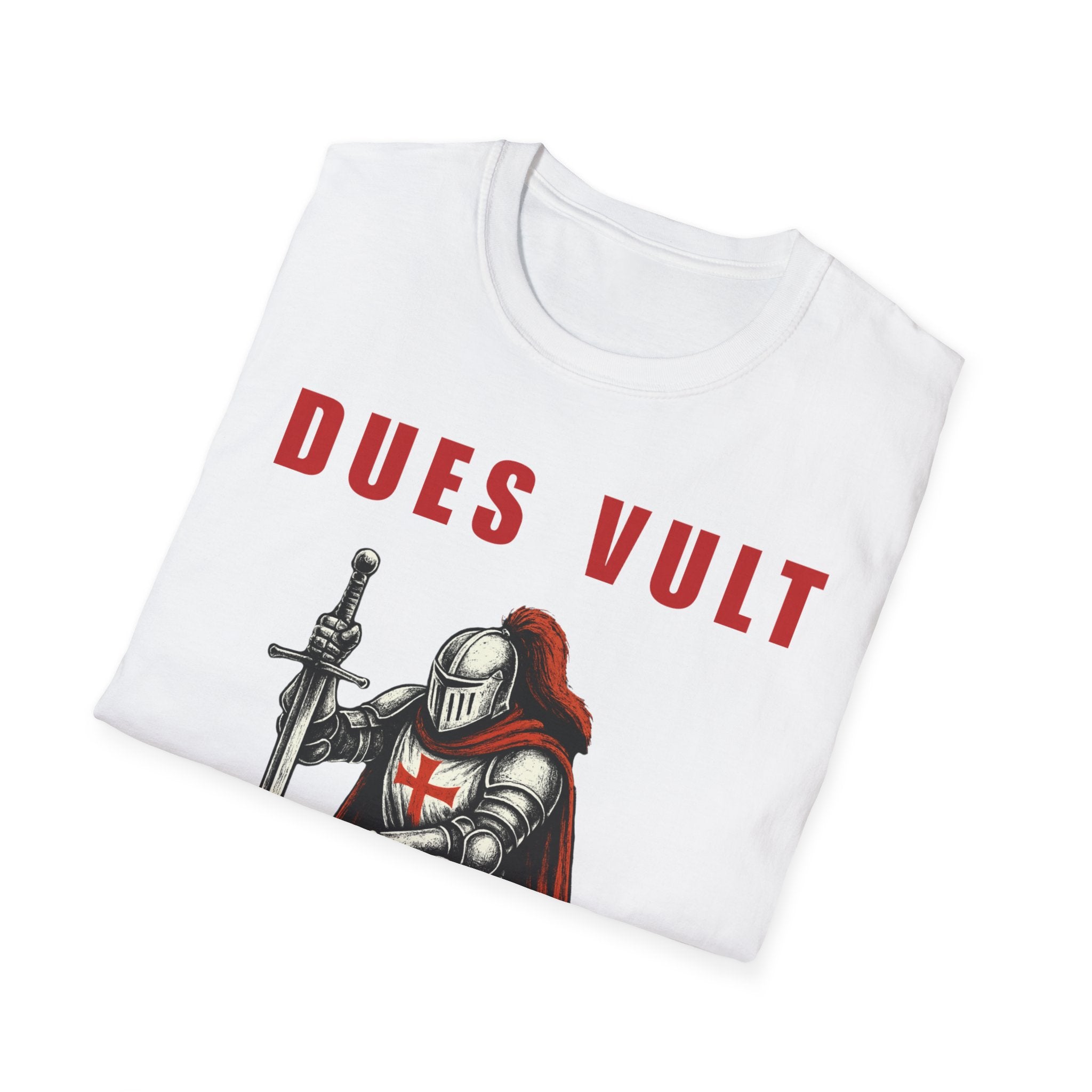 Dues Vult Crusader Knight T-Shirt | Christian Warrior Tee | Faith Shirt