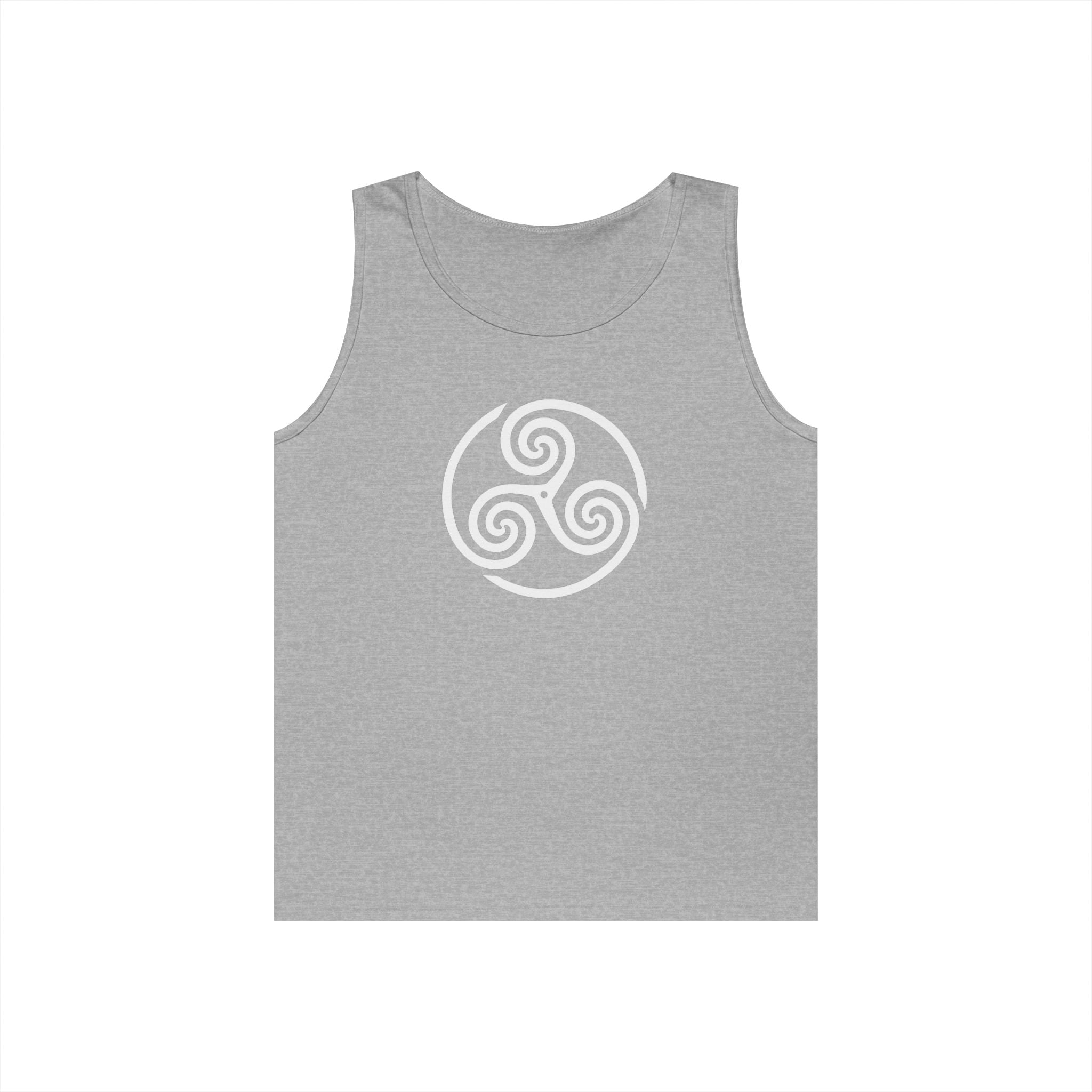Celtic Spiral Triskele Symbol Alt Design White Unisex Tank Top