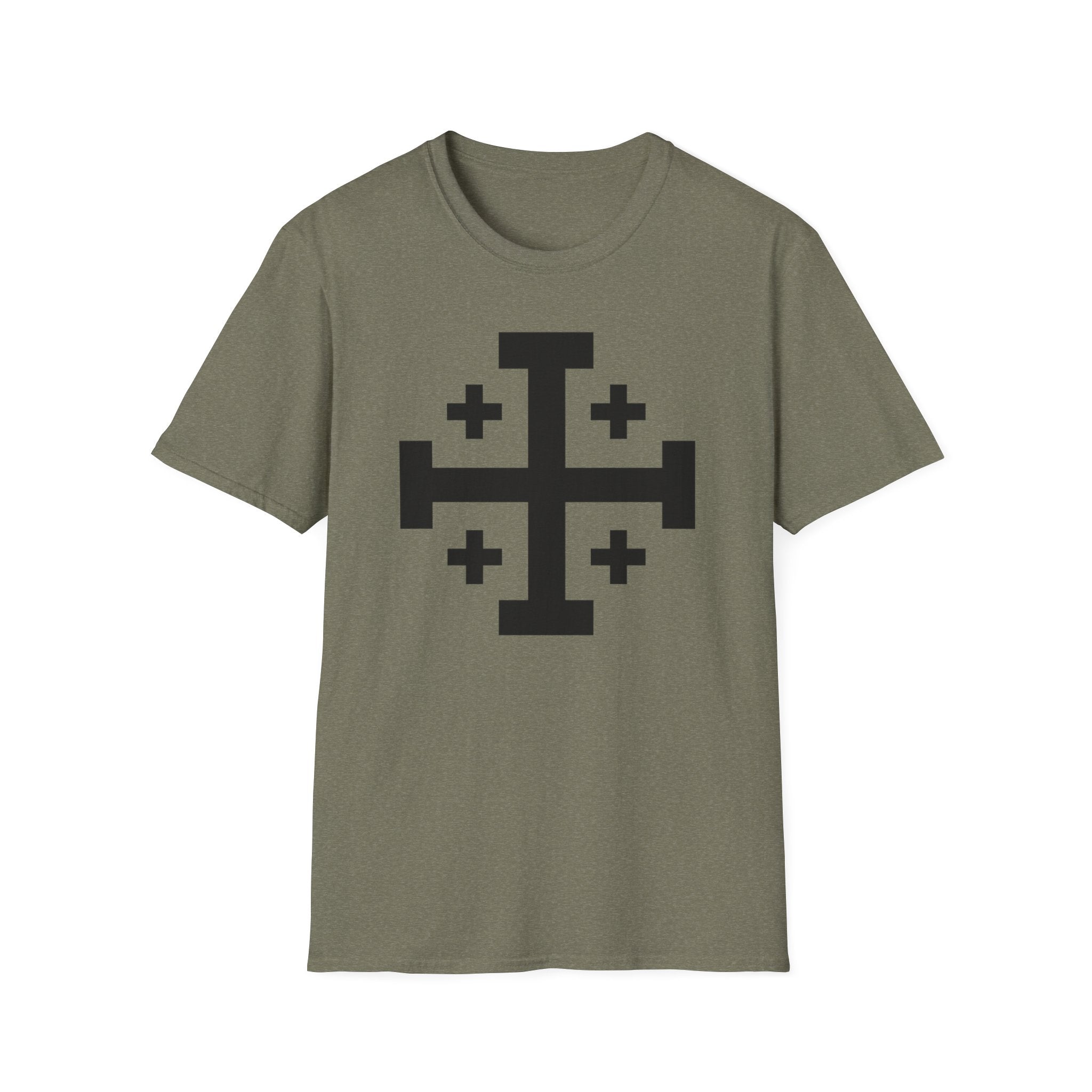 Cross of Jerusalem Black Design Softstyle T-Shirt