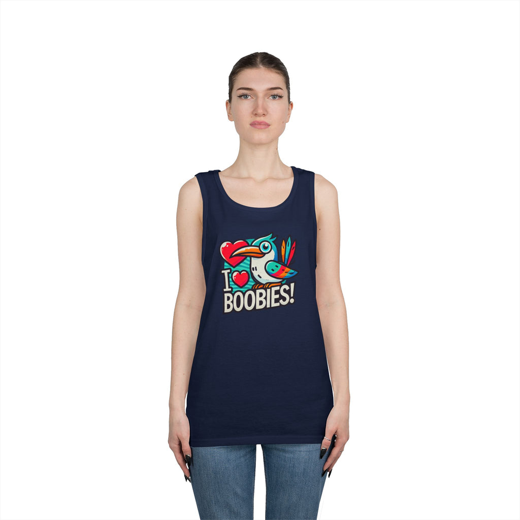 Funny 'I Love Boobies!' Boobie Bird Unisex Heavy Cotton Tank Top
