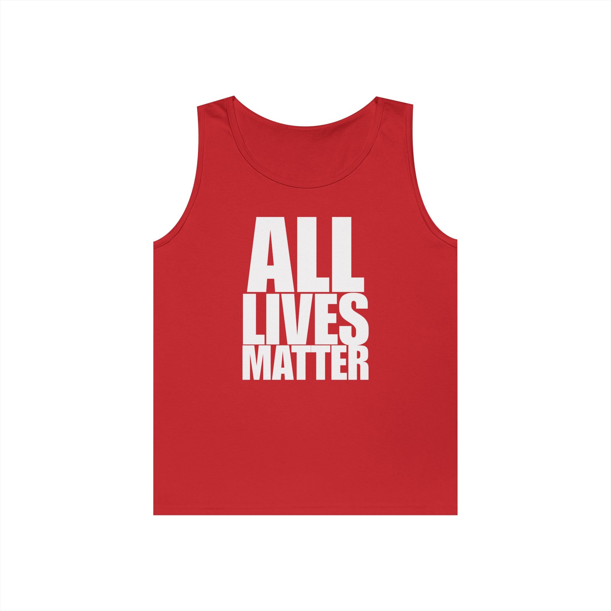 All Lives Matter White Text Heavy Cotton Tank Top