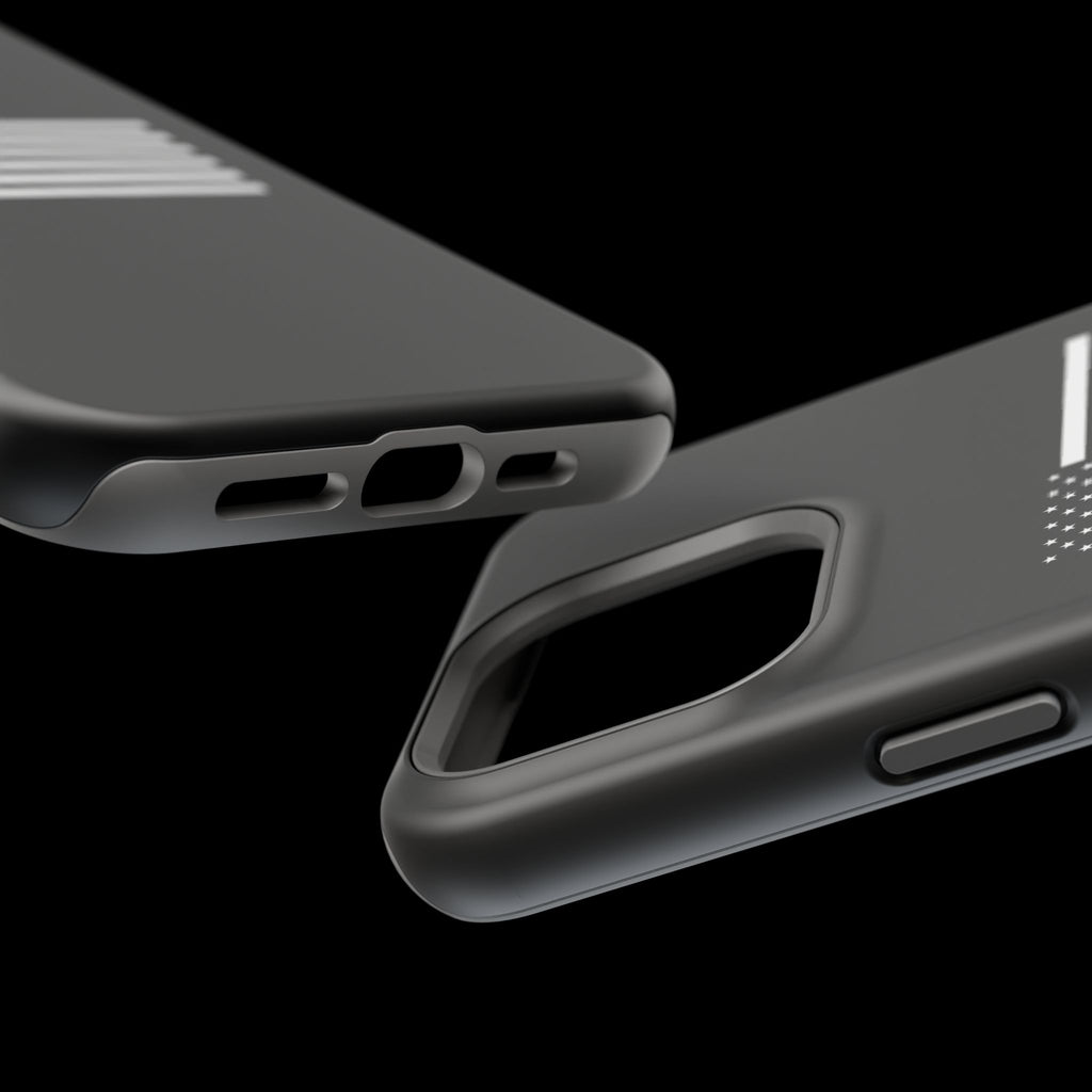 Black and White American Flag Magnetic Impact-Resistant Cases