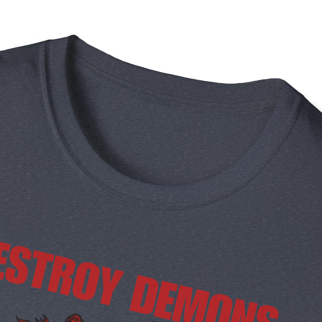 Destroy Demons Crusader Knight vs Dragon  Softstyle T-Shirt