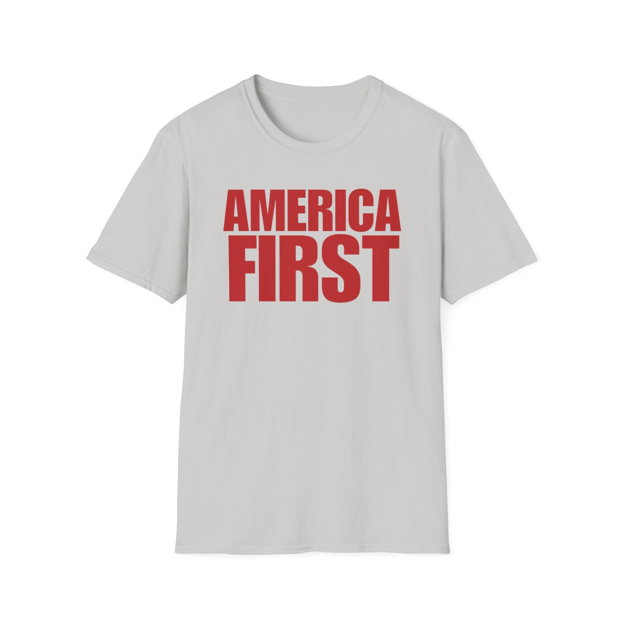 America First Red Design Softstyle Cotton Shirt T-Shirt