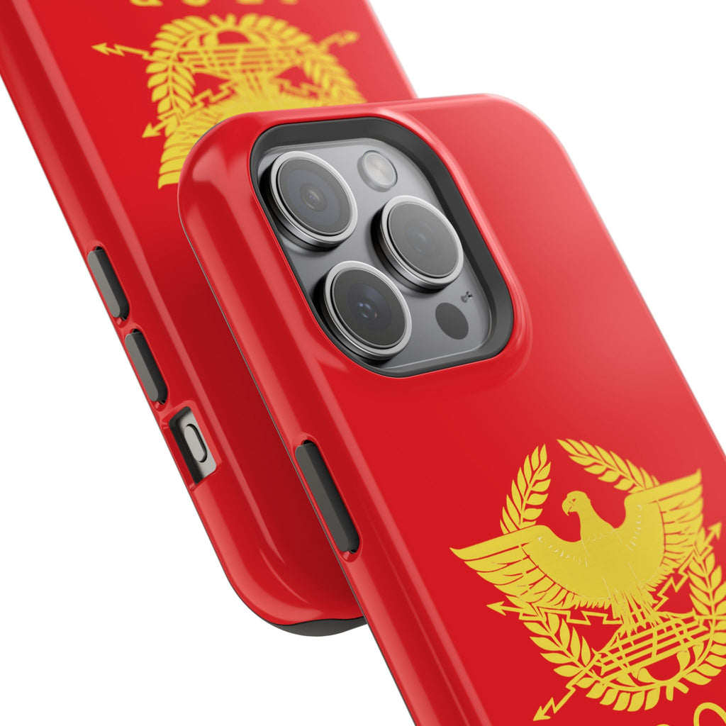 SPQR Gold Roman Eagle Symbol Red Magnetic Impact-Resistant Cases