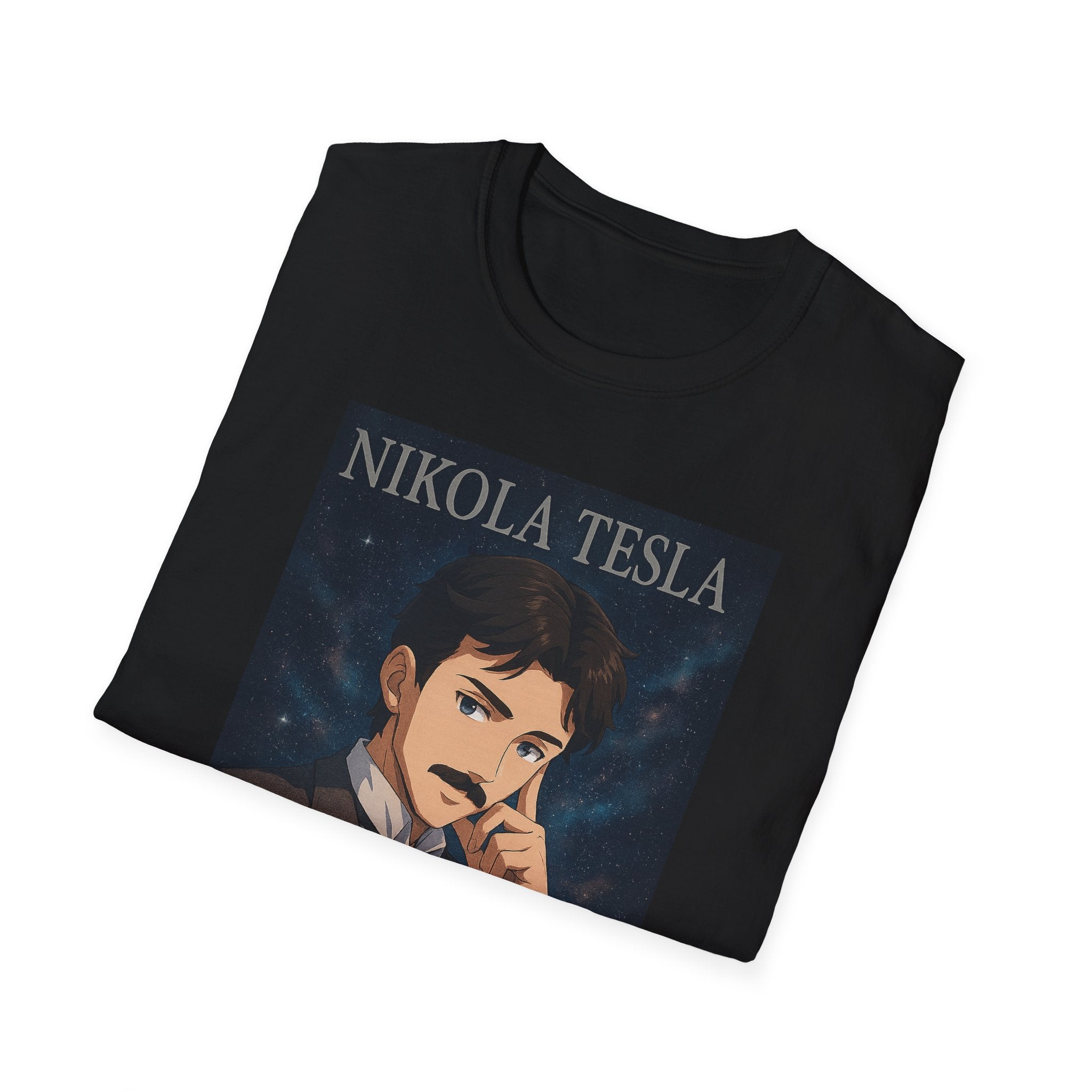 Nikola Tesla Historic Figure Graphic T-Shirt | Unisex Softstyle Tee, Science Gift, Nerd Apparel, Inspirational Clothing, Vintage Style Shirt