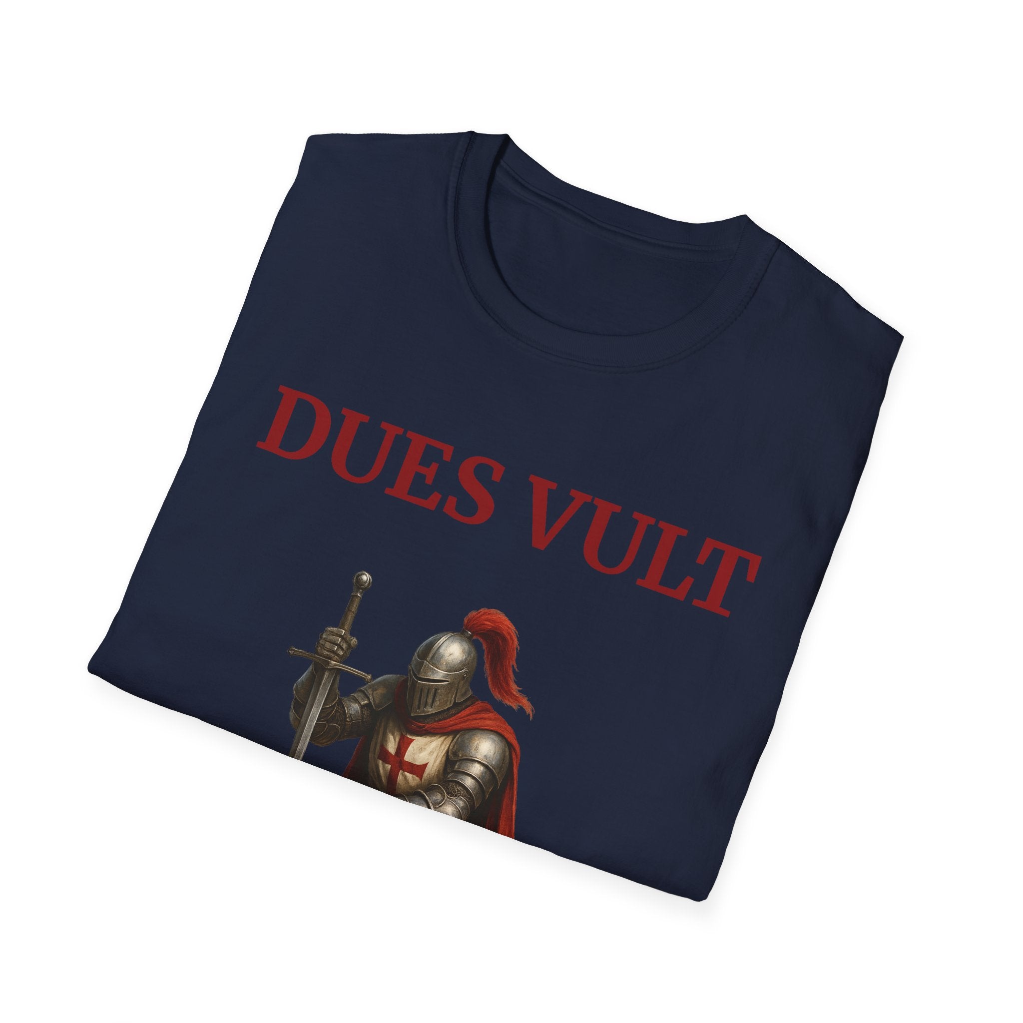 Inspirational Dues Vult Crusader T-Shirt for Knights