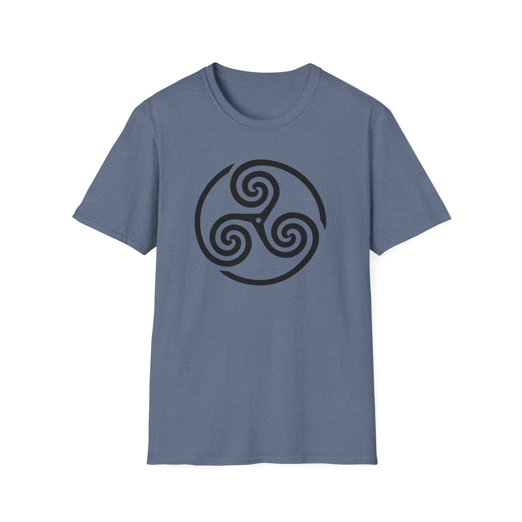 Celtic Spiral Triskele Symbol Alt Black Design Softstyle T-Shirt