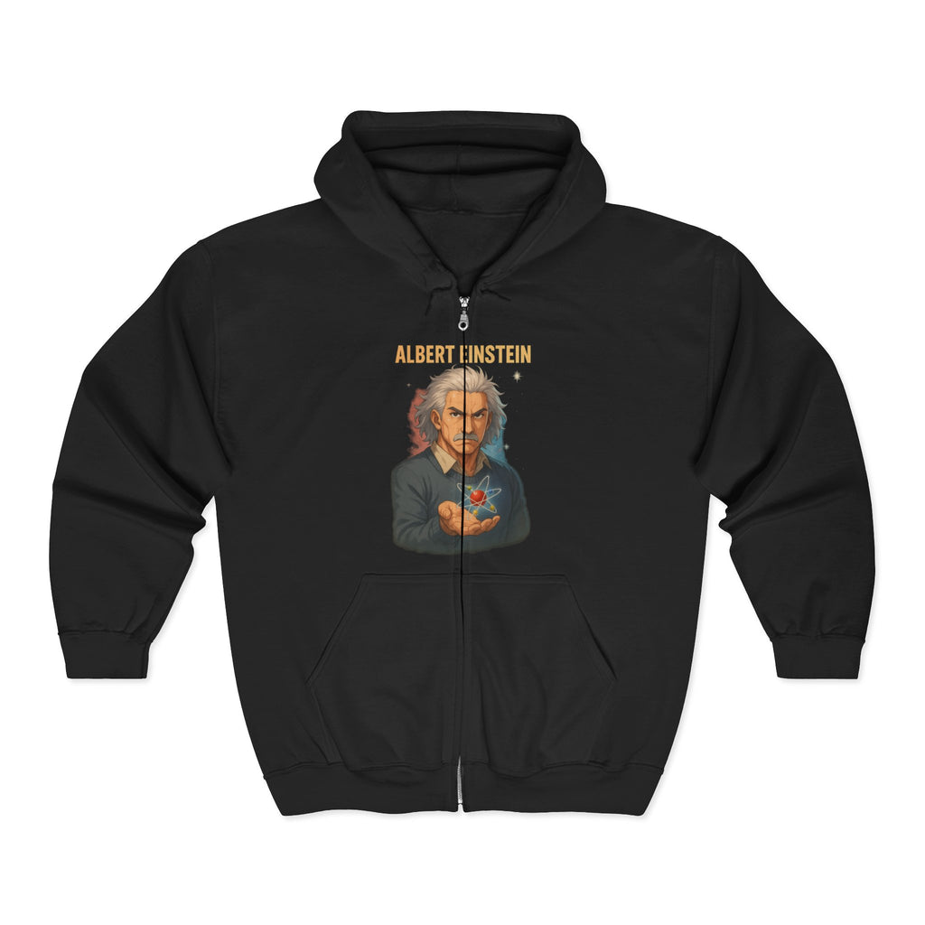 Albert Einstein Zip-Up Hoodie, Albert Einstein Sweatshirt
