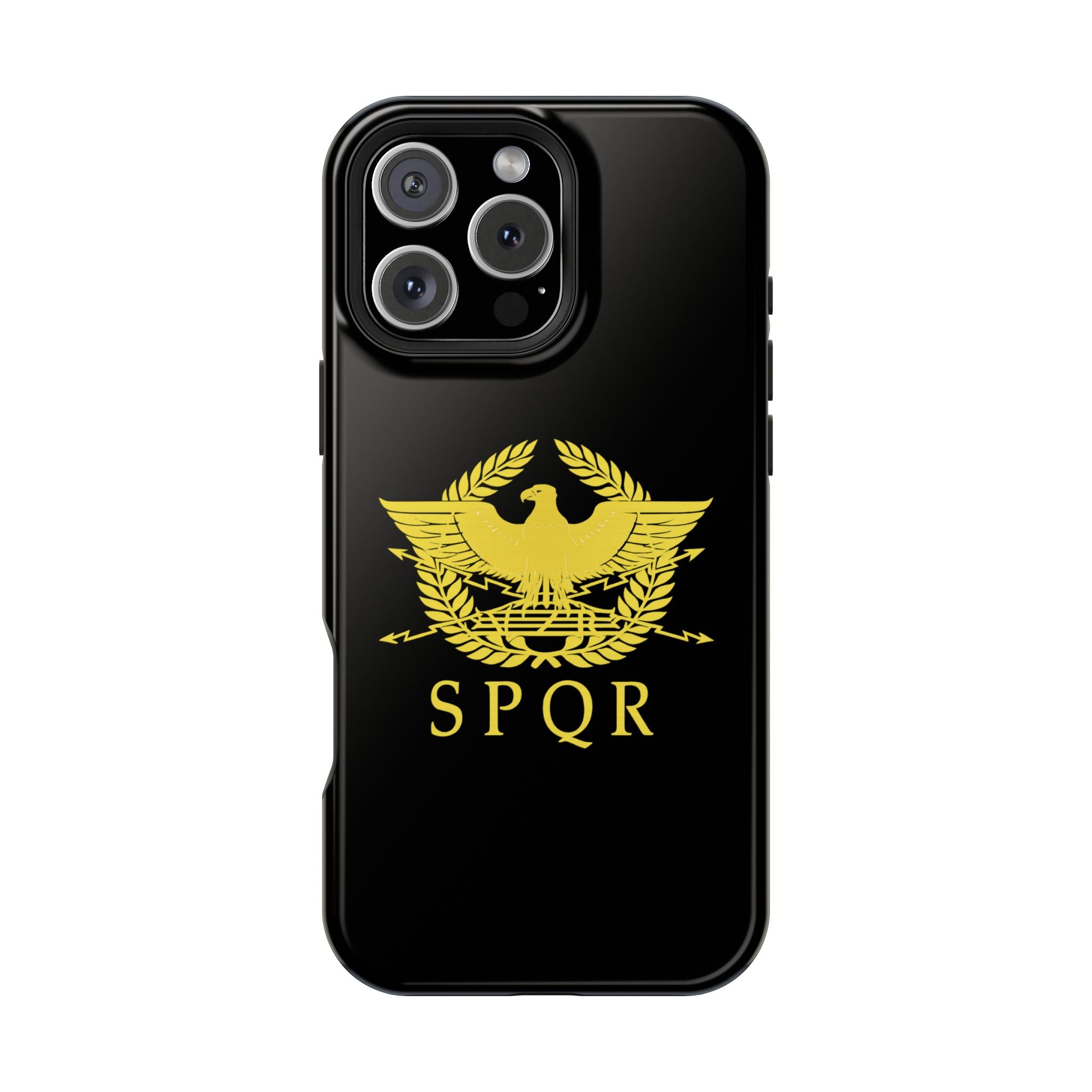 SPQR Gold Roman Eagle Symbol Black iPhone Magnetic Impact-Resistant Cases